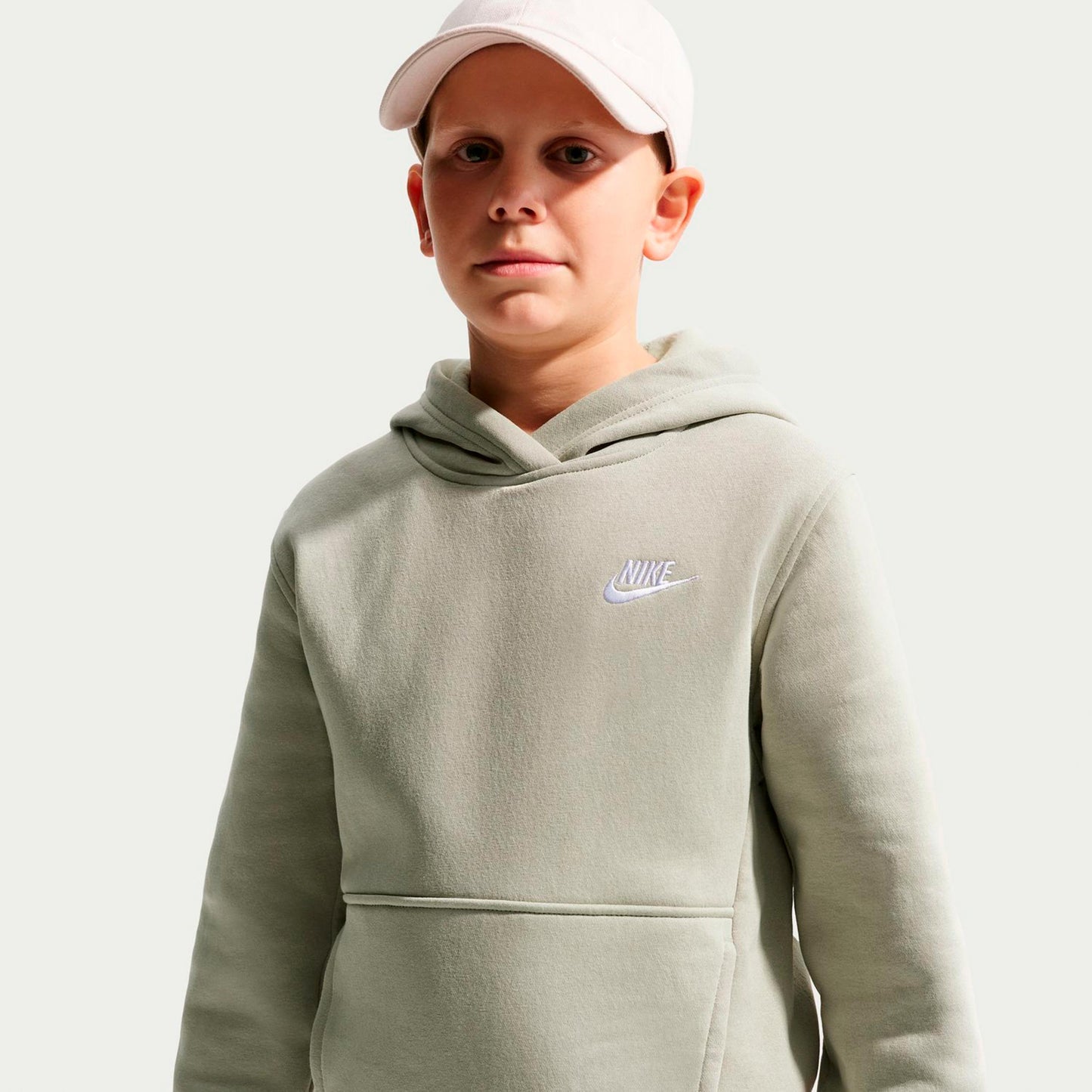Nike Club Fleece Sudadera con capucha Niños - blanco rot