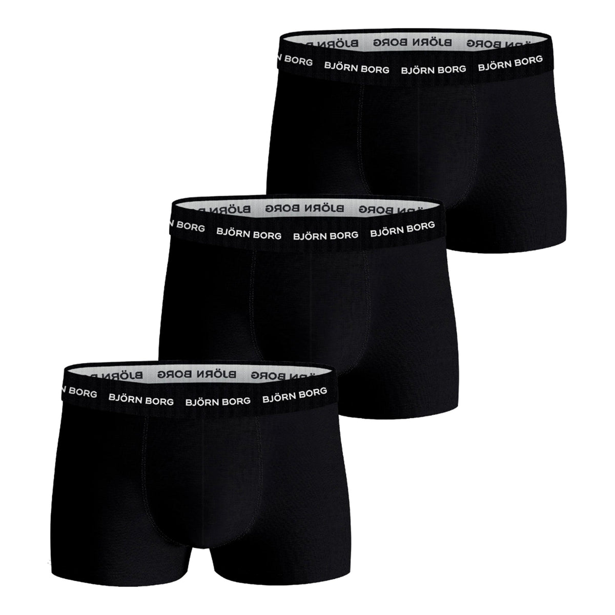 Björn Borg Cotton Stretch Trunk Calzoncillos tipo bóxer Pack de 3 Hombres - negro
