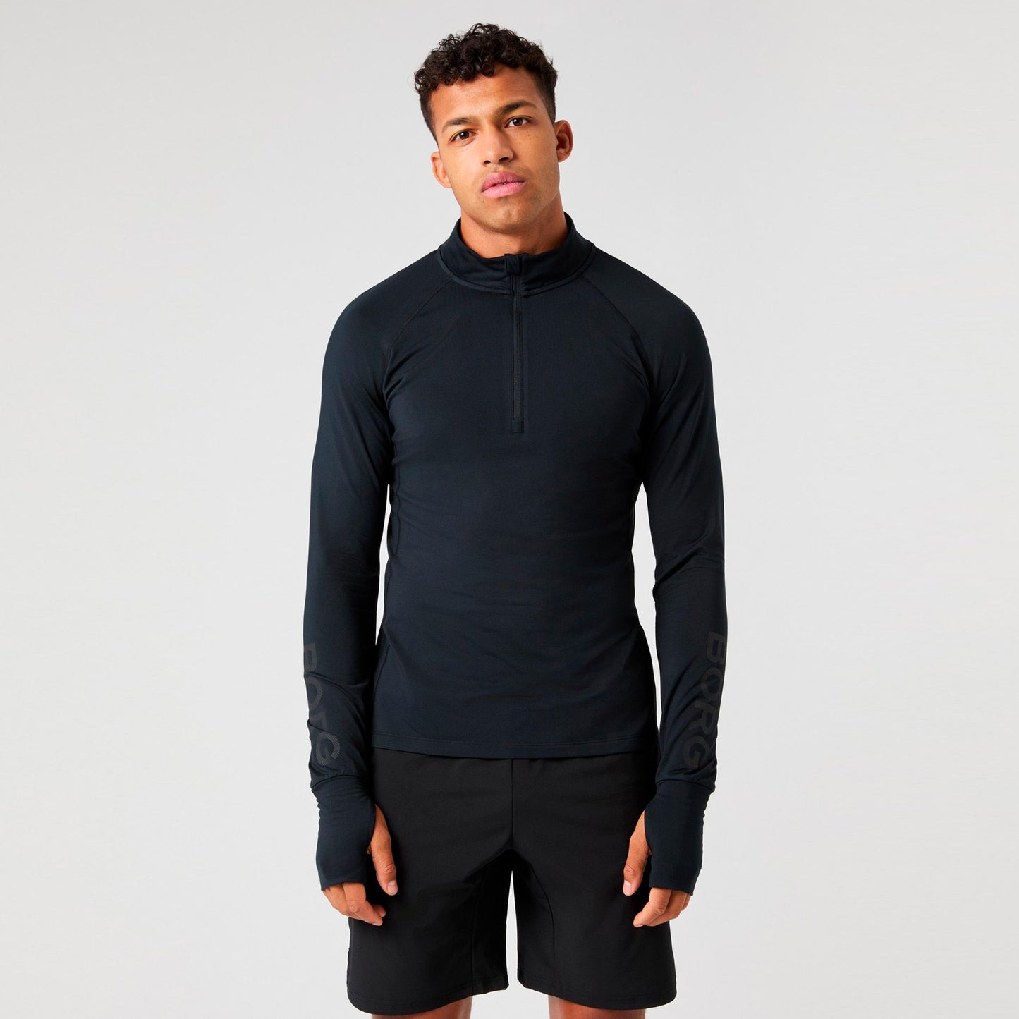 Björn Borg Midlayer Half Zip Camiseta de manga larga Hombres - negro, negro