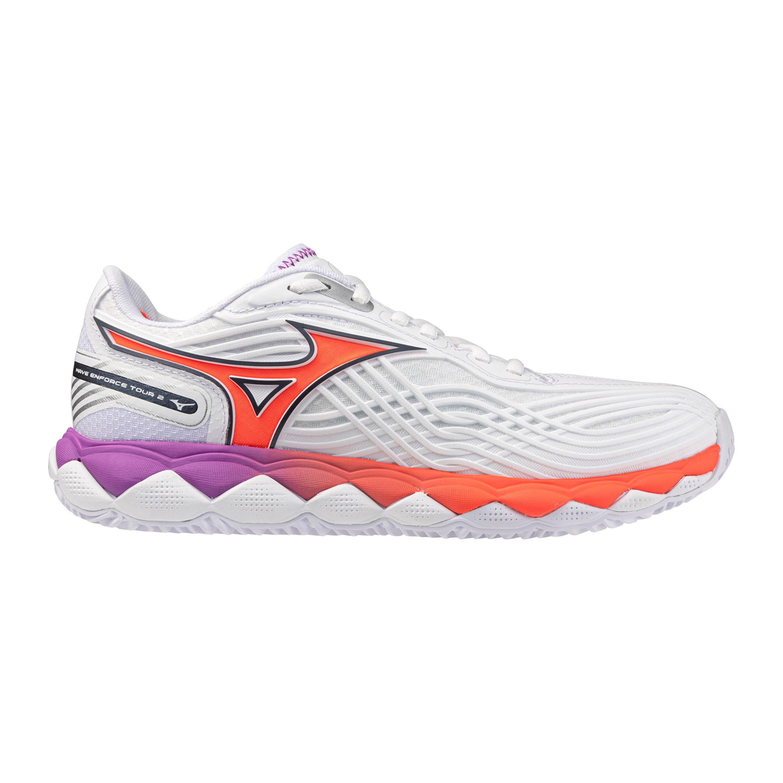 Mizuno Wave Enforce Tour 2 Zapatilla tierra batida Mujeres - blanco, naranja