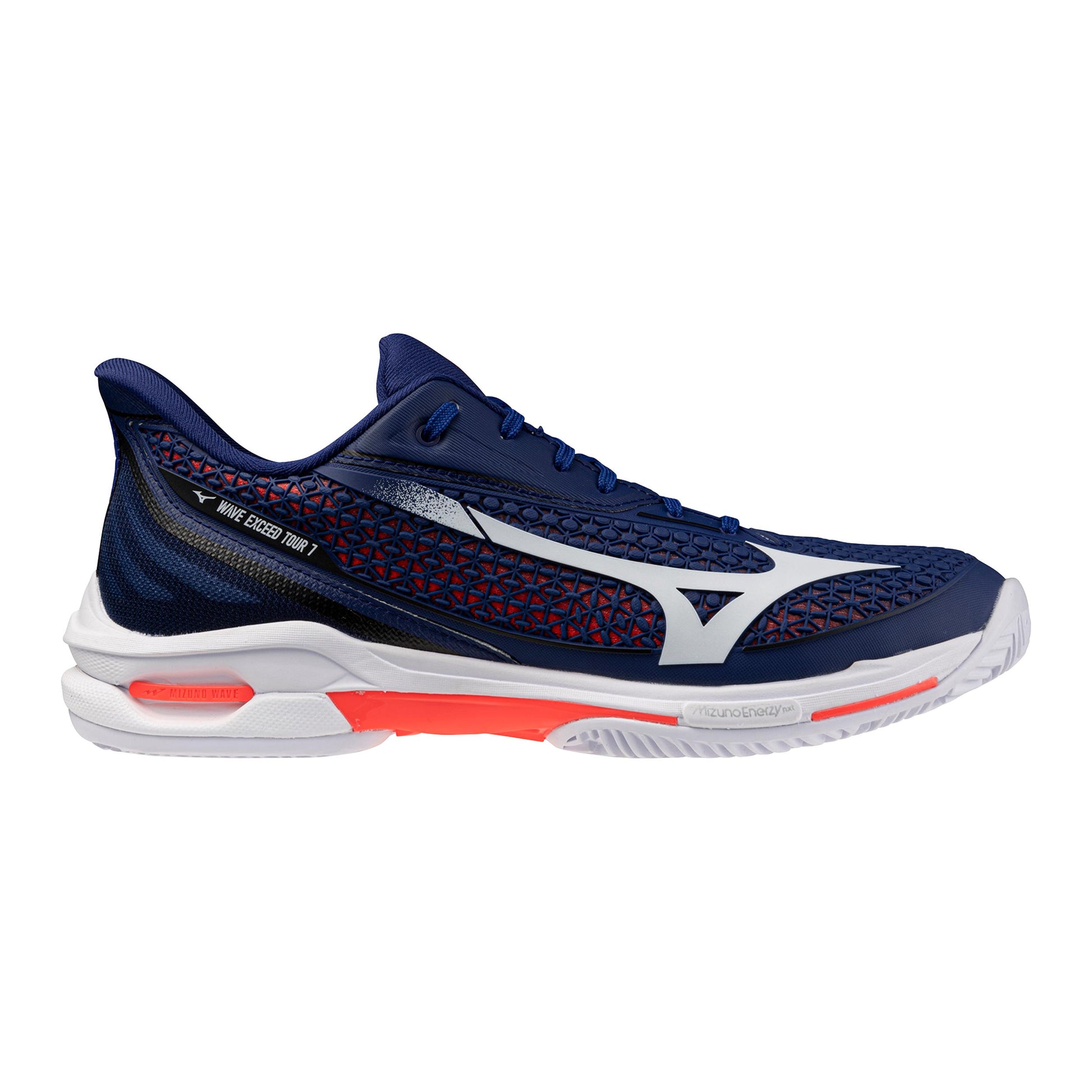 Mizuno Wave Exceed Tour 7 Zapatilla tierra batida Hombres - azul oscuro, naranja