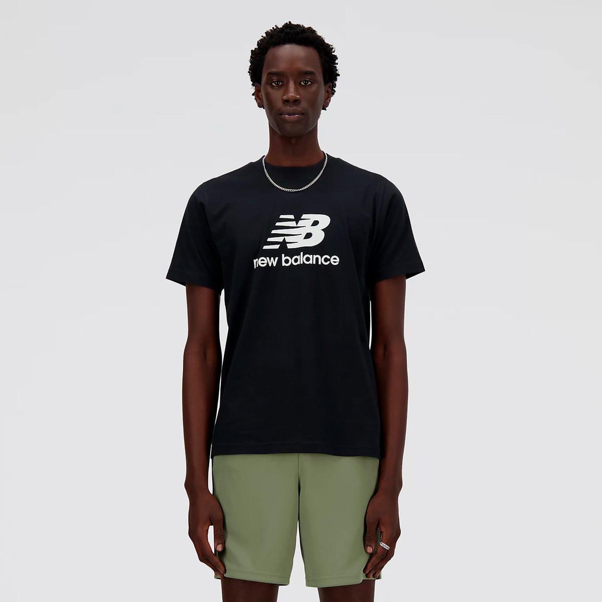 New Balance Essentials Logo Camiseta de manga corta Hombres - negro