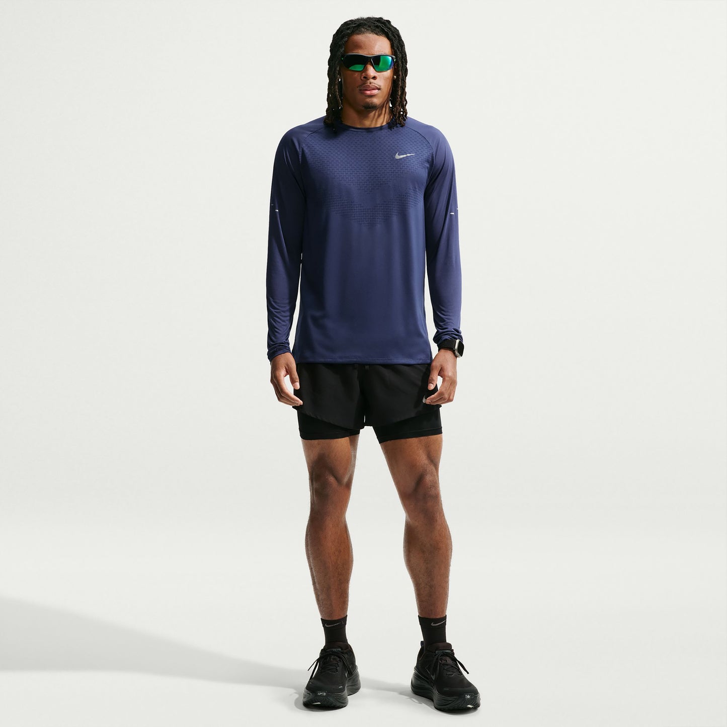 Nike Stride  Camiseta de running Hombres - azul oscuro, plateado