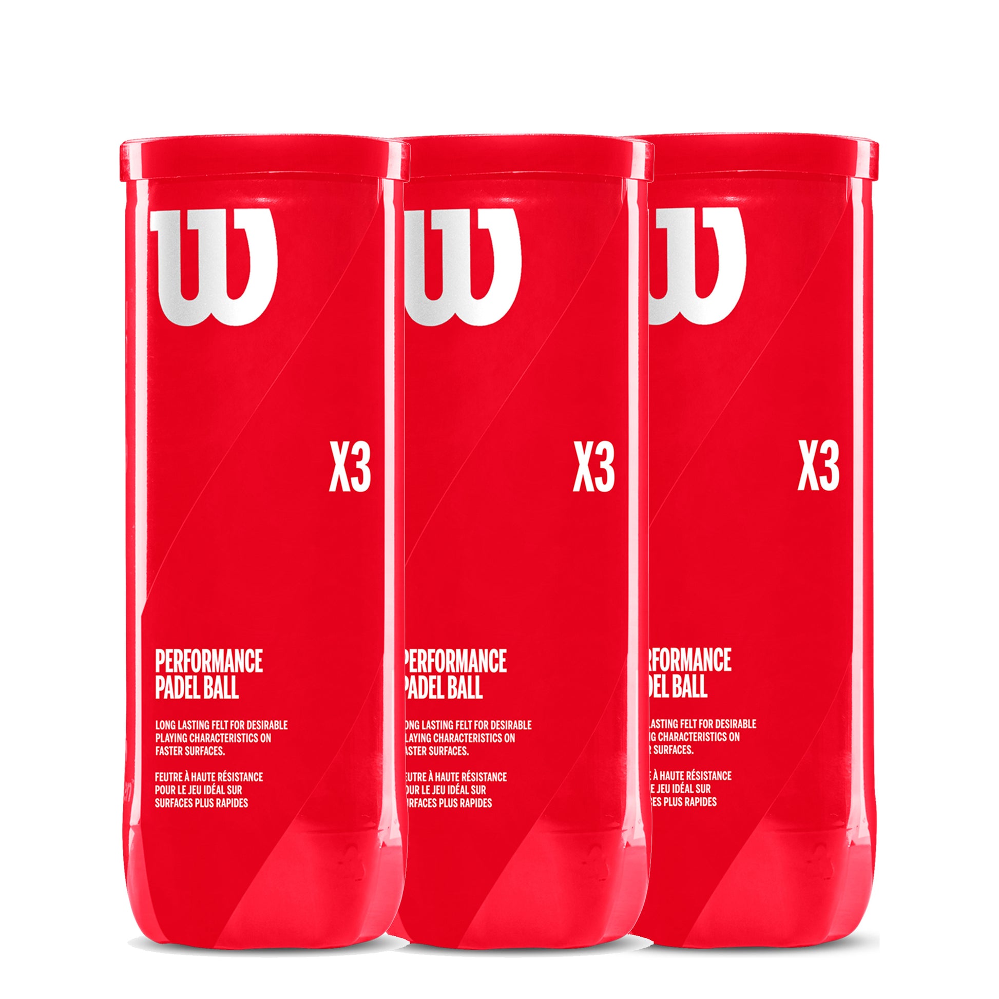 Wilson 3 botes de 3 pelotas Padel X3 Ball