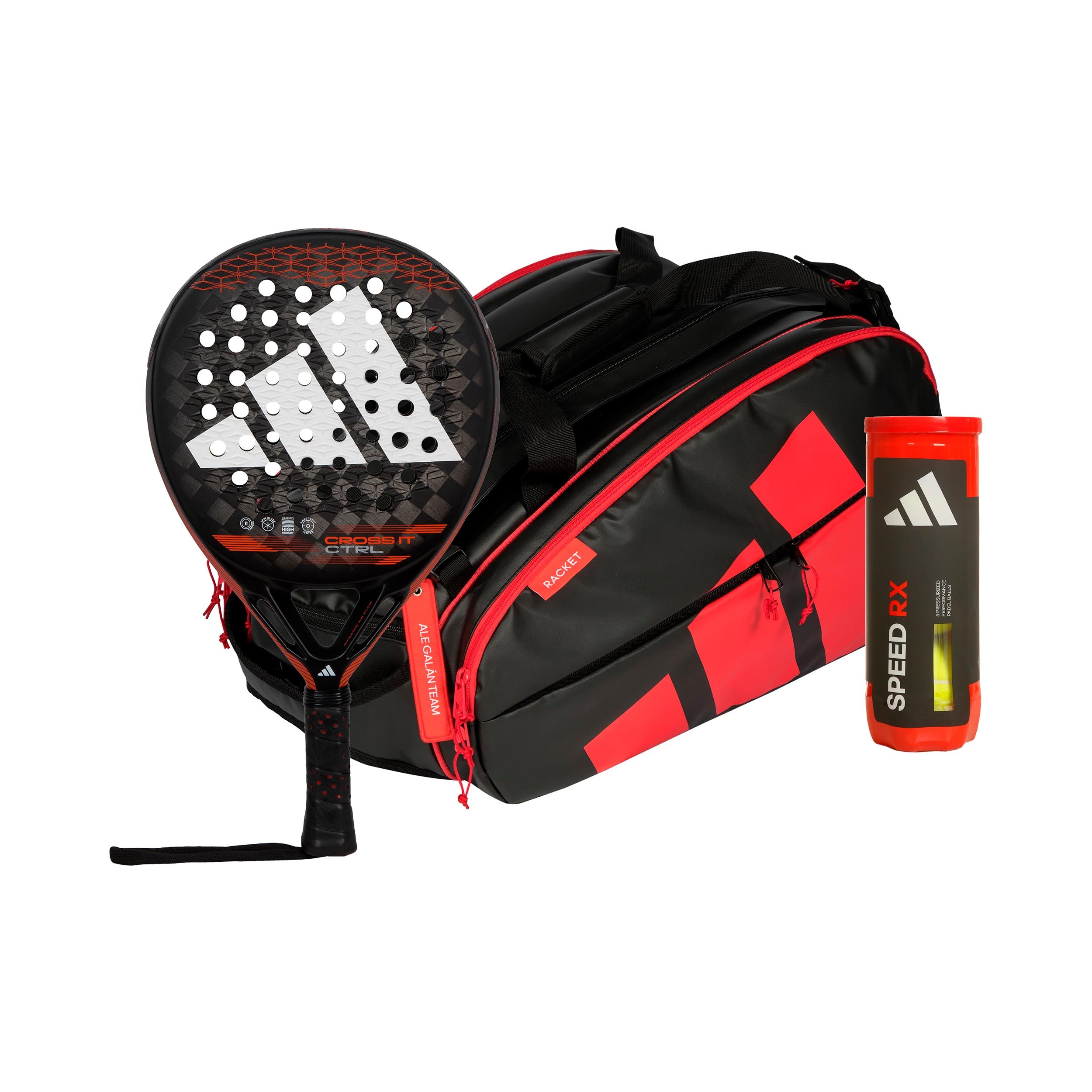 adidas Pack de 3 Cross It Ctrl Más raquetera, Más tubo de pelotas
