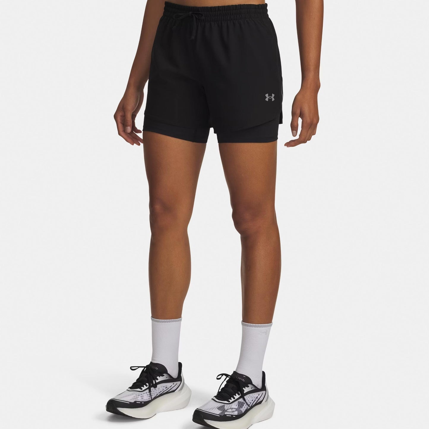 Under Armour Velociti Pro 6in 2n1  Pantalones cortos Mujeres-negro, plateado