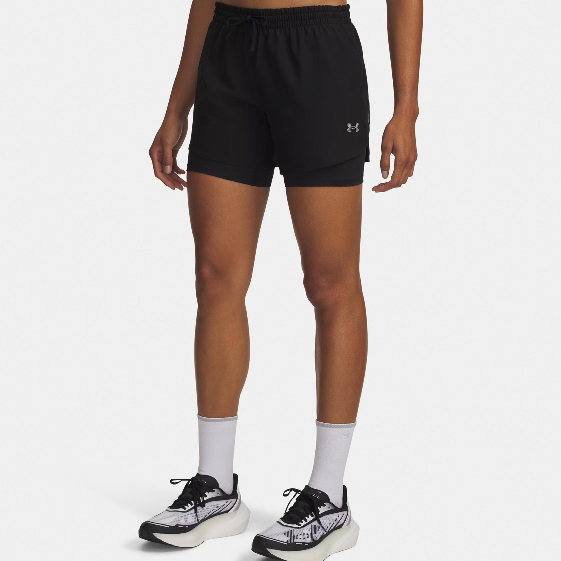 Under Armour Velociti Pro 6in 2n1  Pantalones cortos Mujeres-negro, plateado