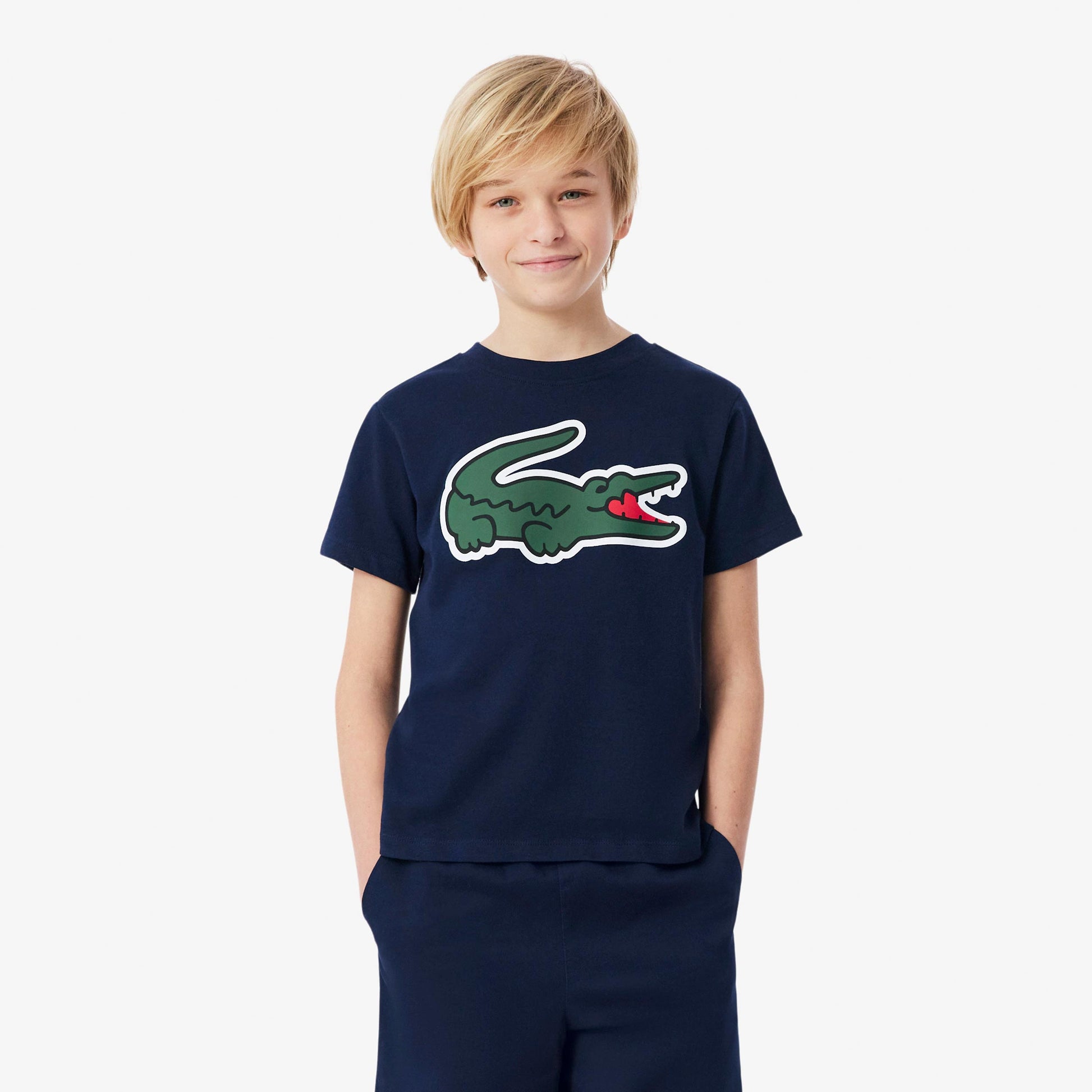 Lacoste Camiseta de manga corta Niños - azul oscuro, verde