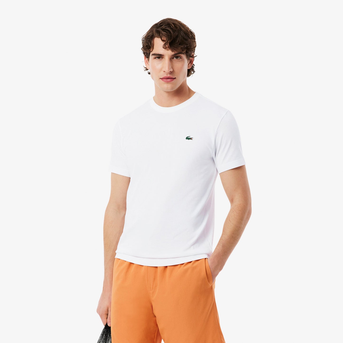 Lacoste Camiseta de manga corta Hombres - blanco, naranja