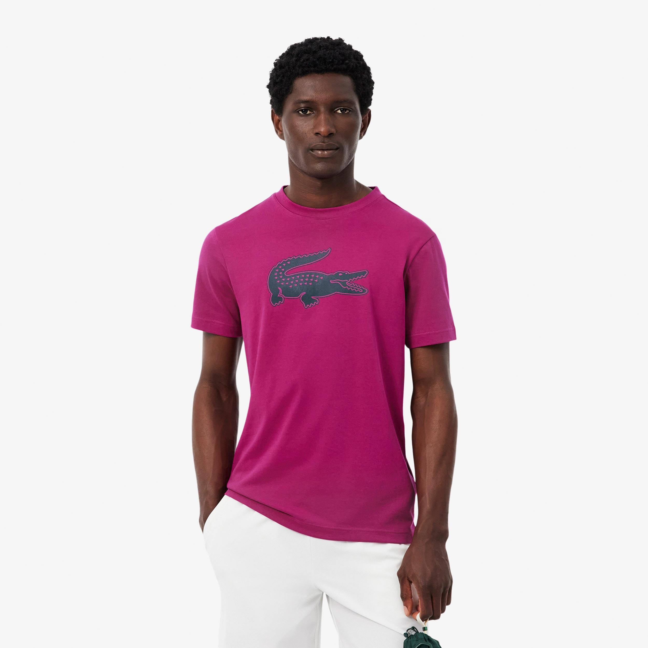 Lacoste Camiseta de manga corta Hombres - baya, azul oscuro
