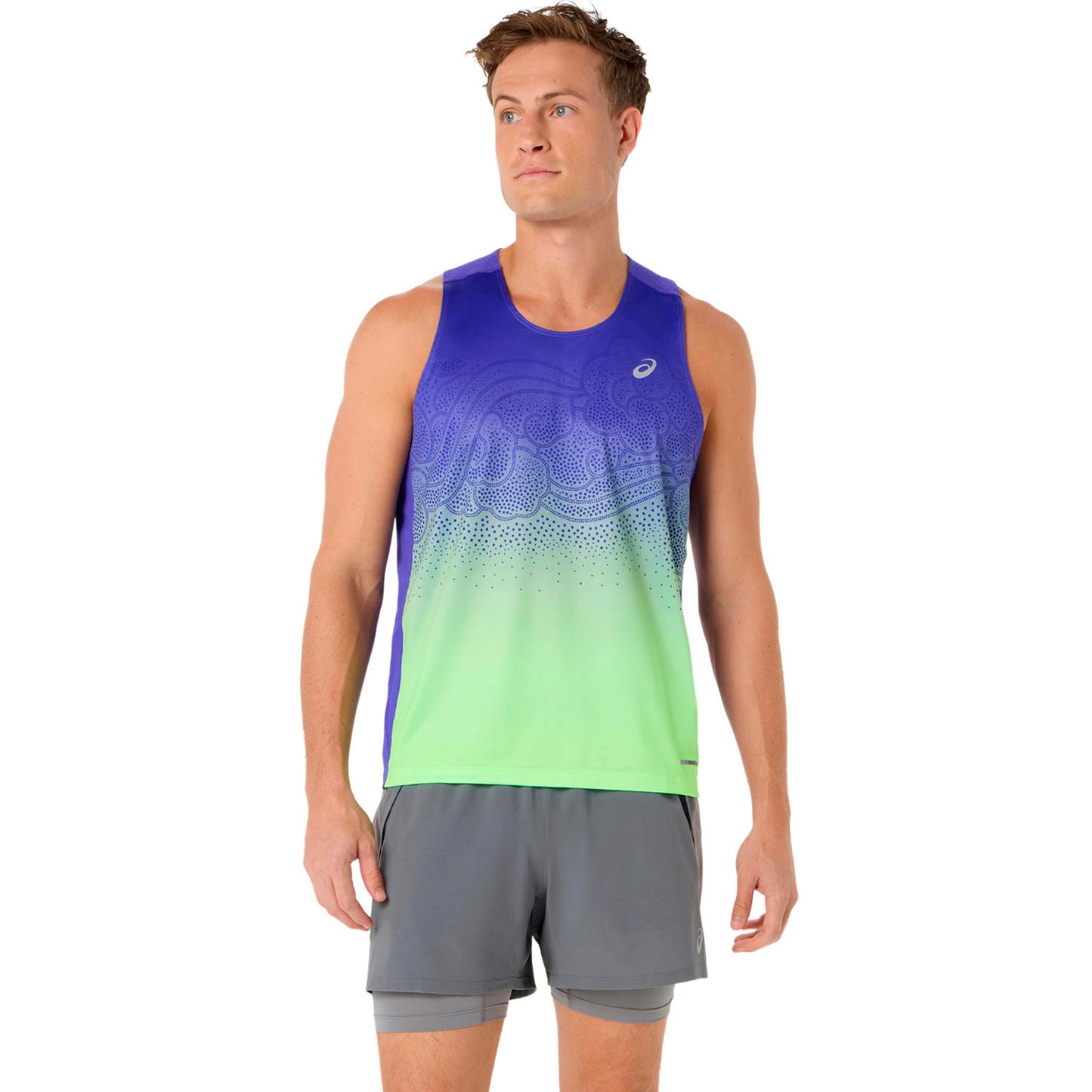ASICS Road Fade Camiseta de running Hombres-azul, verde
