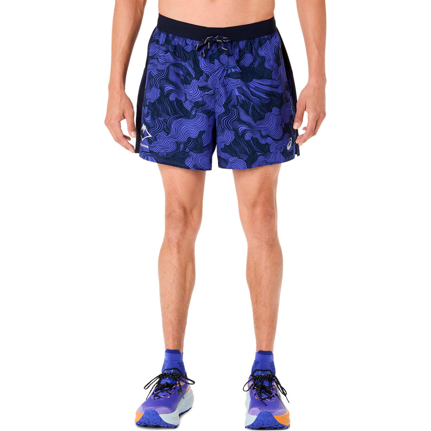ASICS Fujitrail AOP 5in Pantalones cortos Hombres-azul oscuro, azul