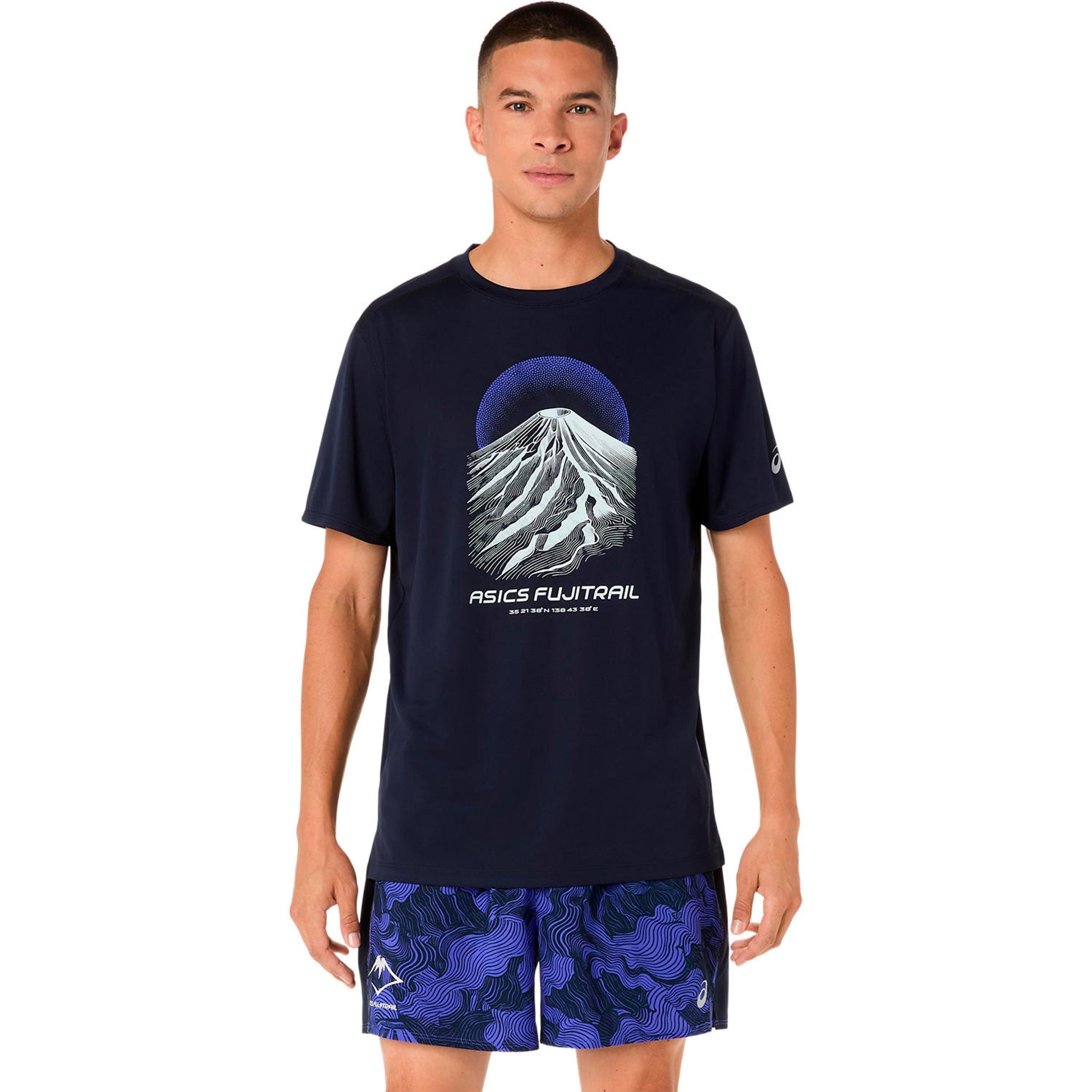 ASICS Fujitrail Logo  Camiseta de running Hombres - azul oscuro, azul