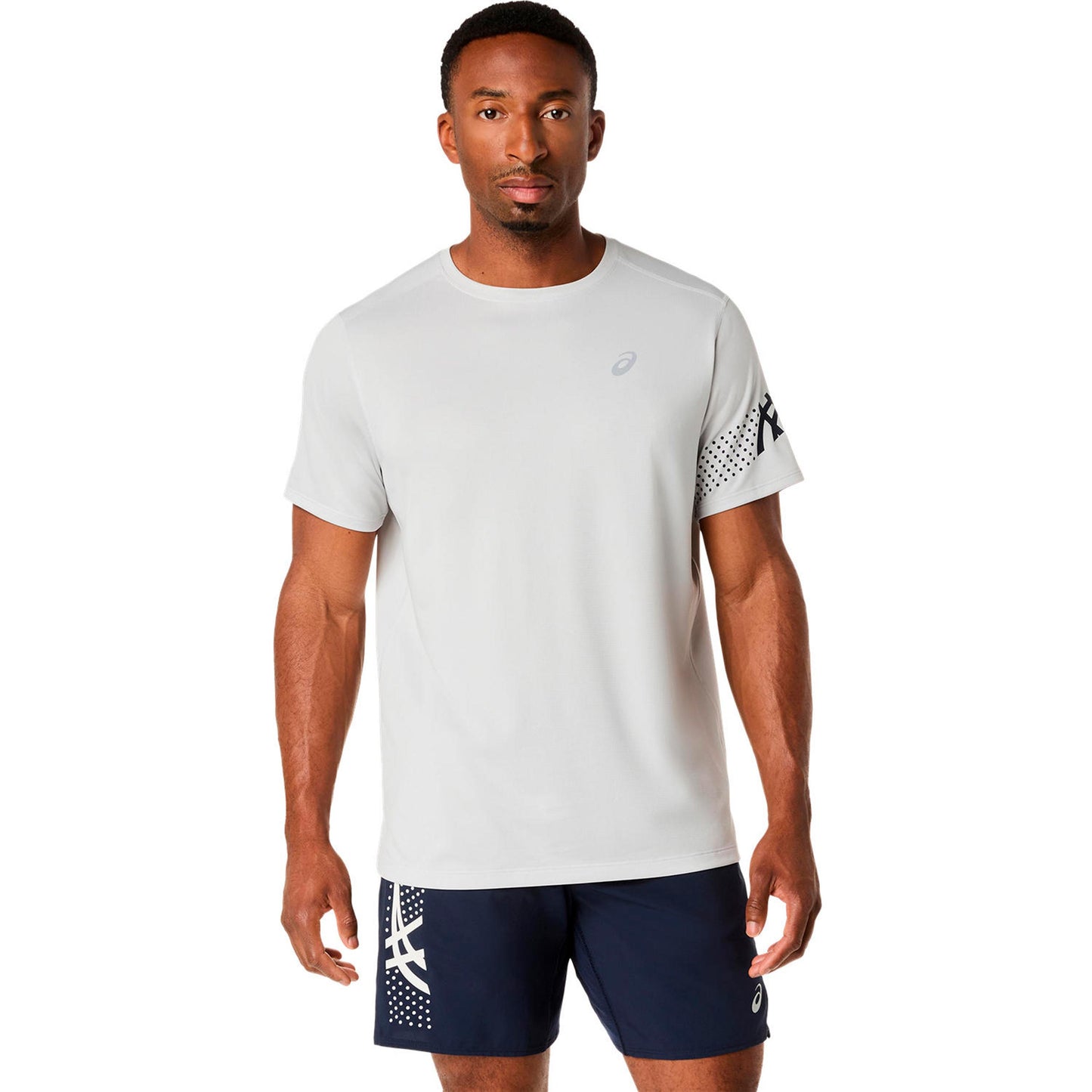 ASICS Icon  Camiseta de running Hombres - gris claro, azul oscuro