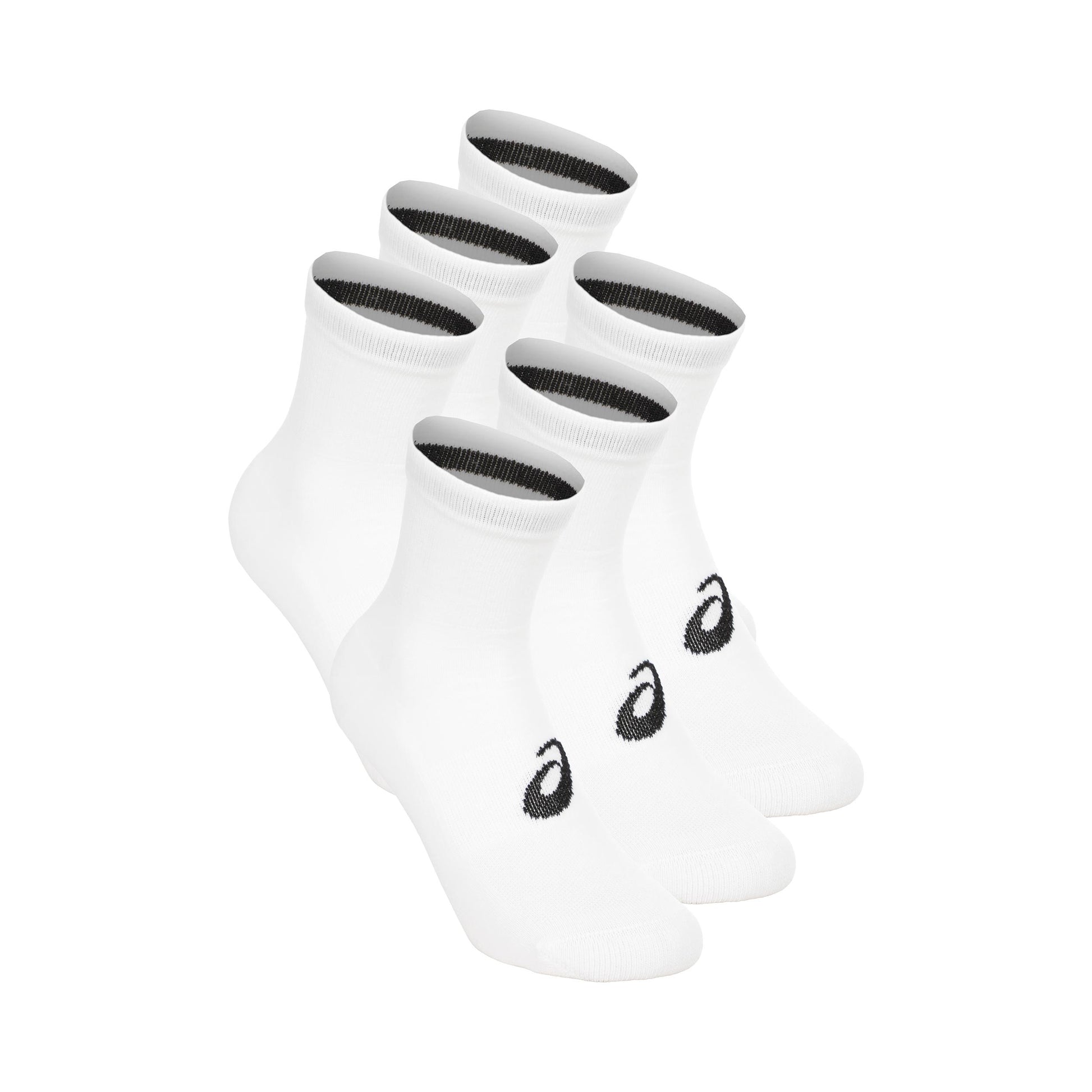 ASICS 6PPK Quarter Calcetines para correr Unisex-blanco