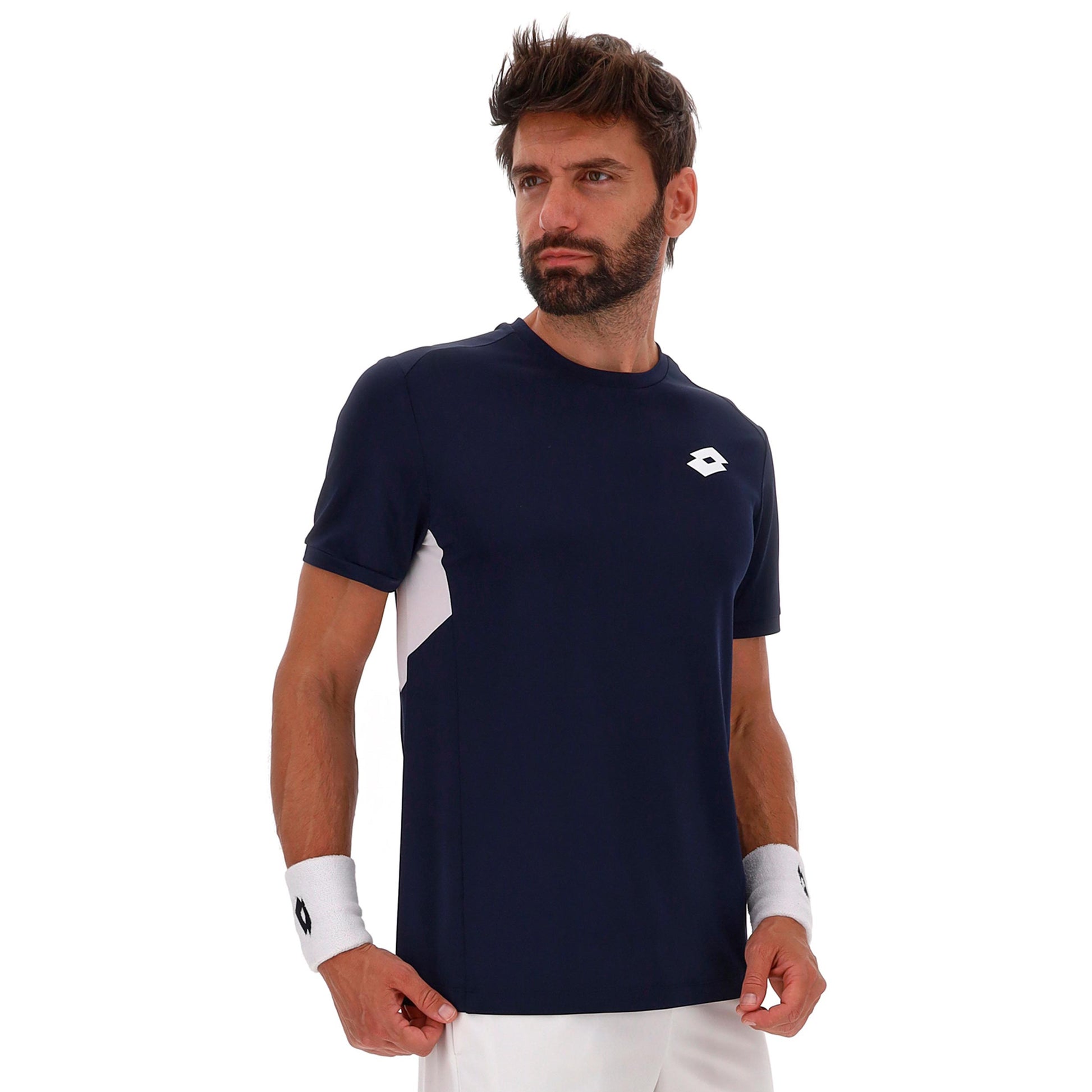 Lotto Squadra IV Camiseta de manga corta Hombres - azul oscuro, blanco