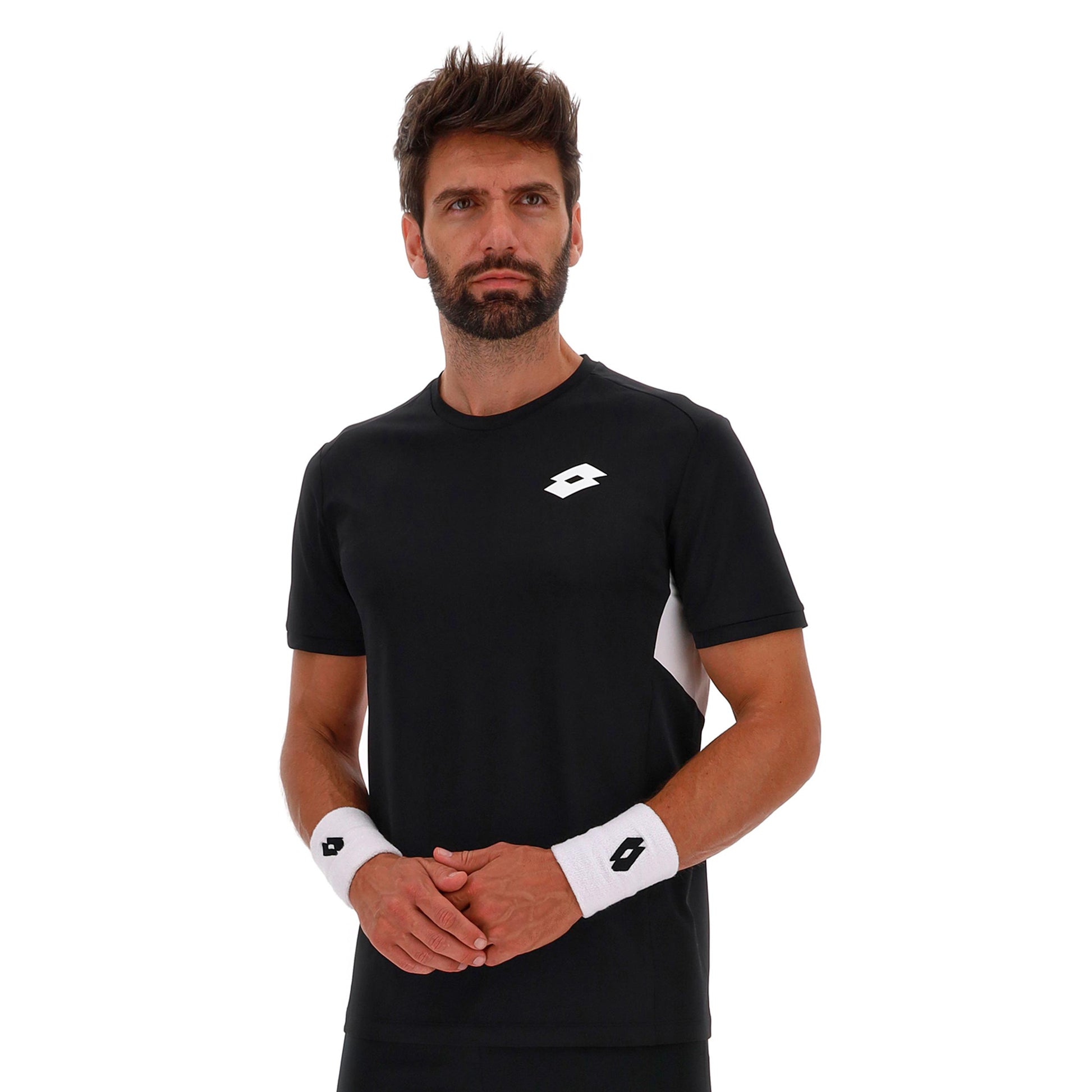 Lotto Squadra IV Camiseta de manga corta Hombres - negro, blanco