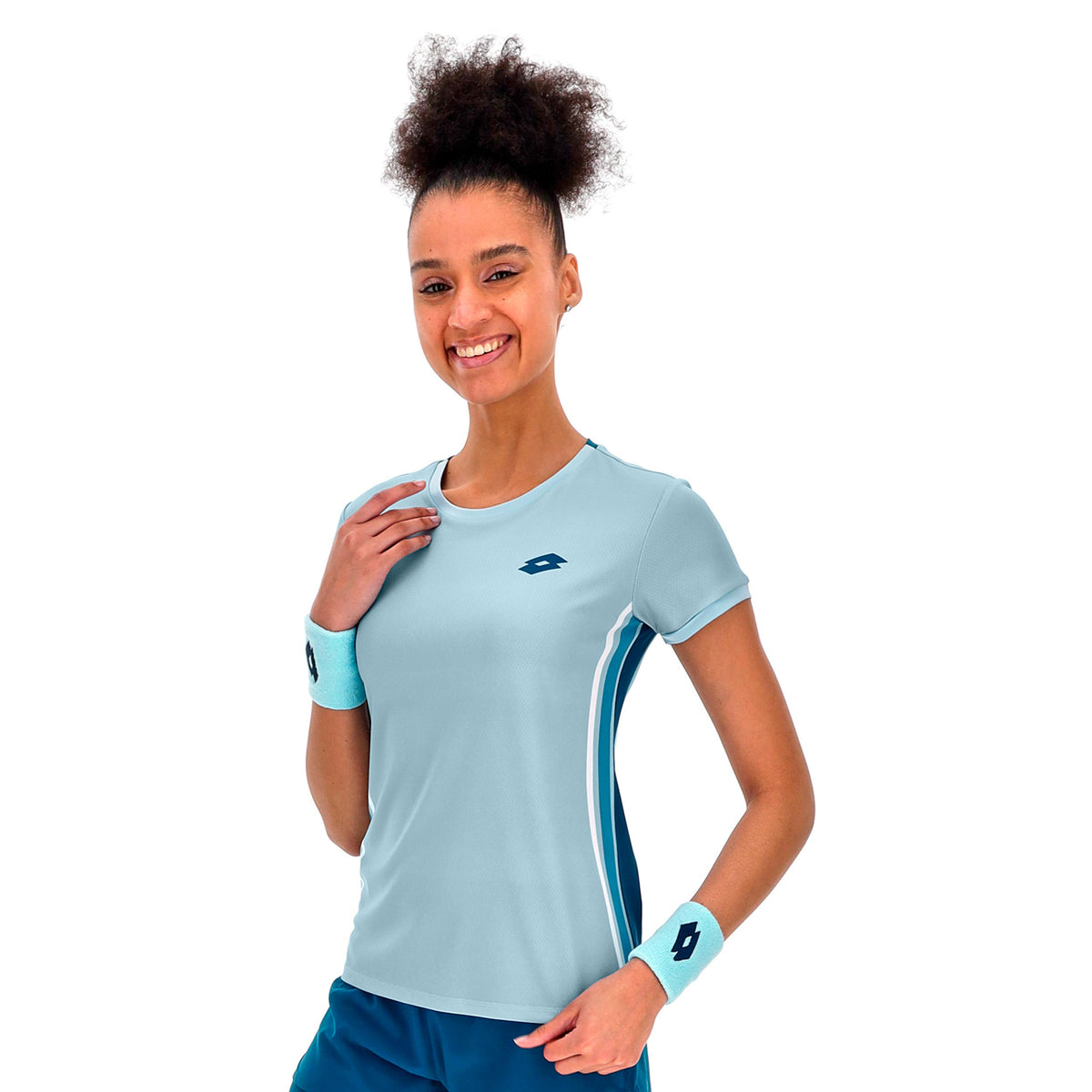 Lotto Tech VI Camiseta de manga corta Mujeres - azul claro, blanco