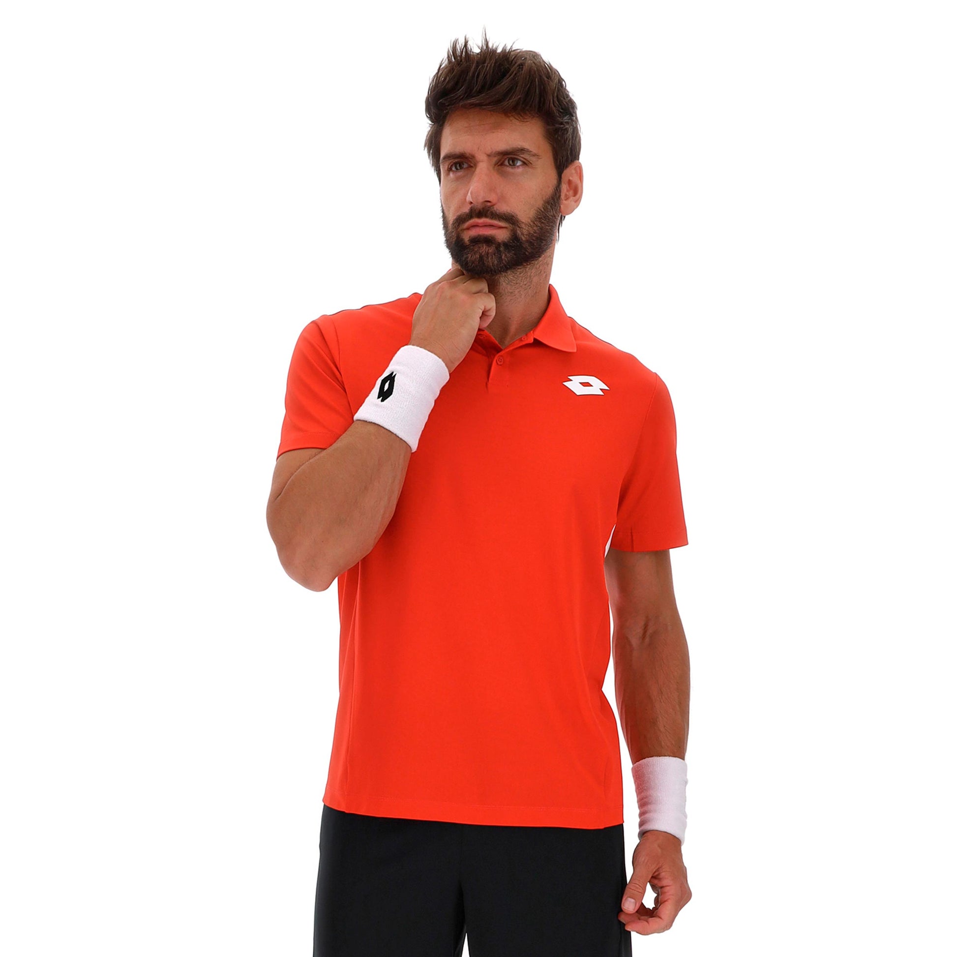 Lotto Squadra IV Polo Hombres - rojo, blanco