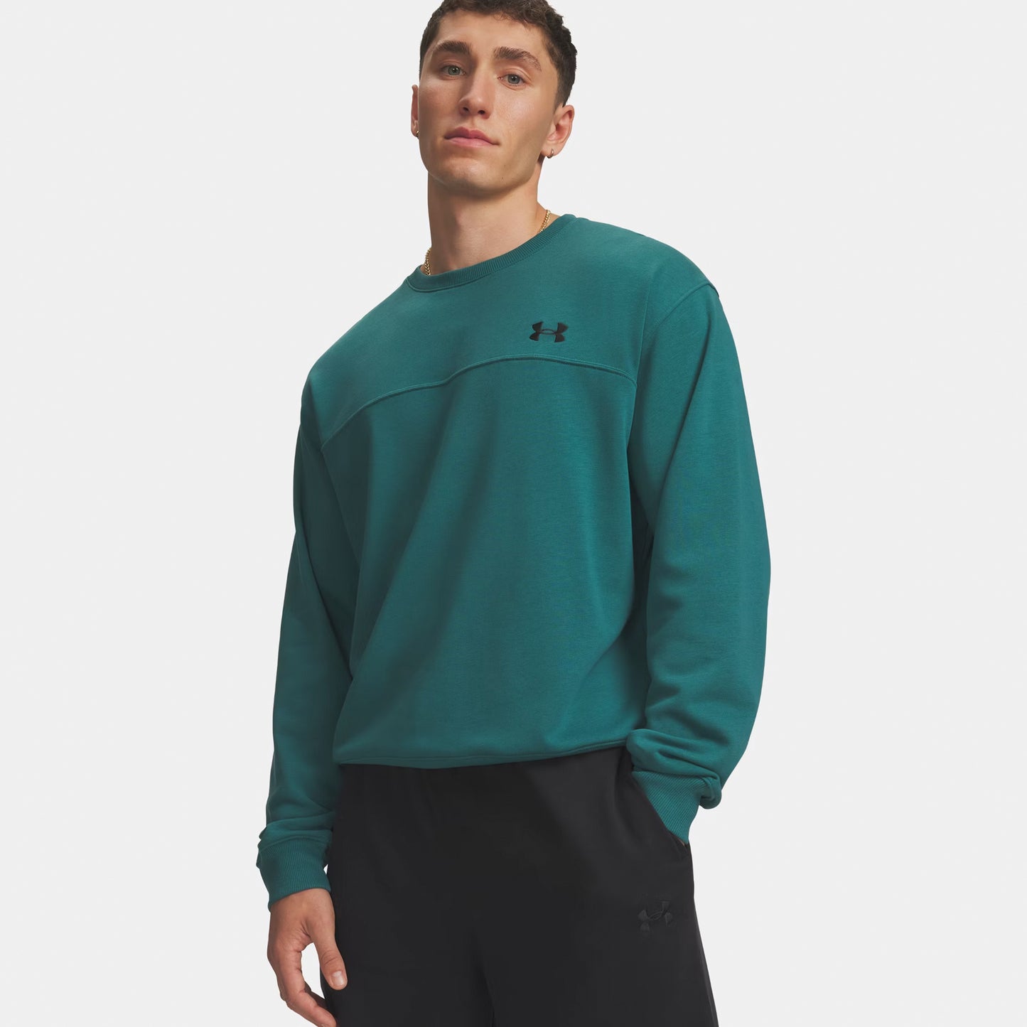 Under Armour Rival Crew Sudadera Hombres - verde, negro