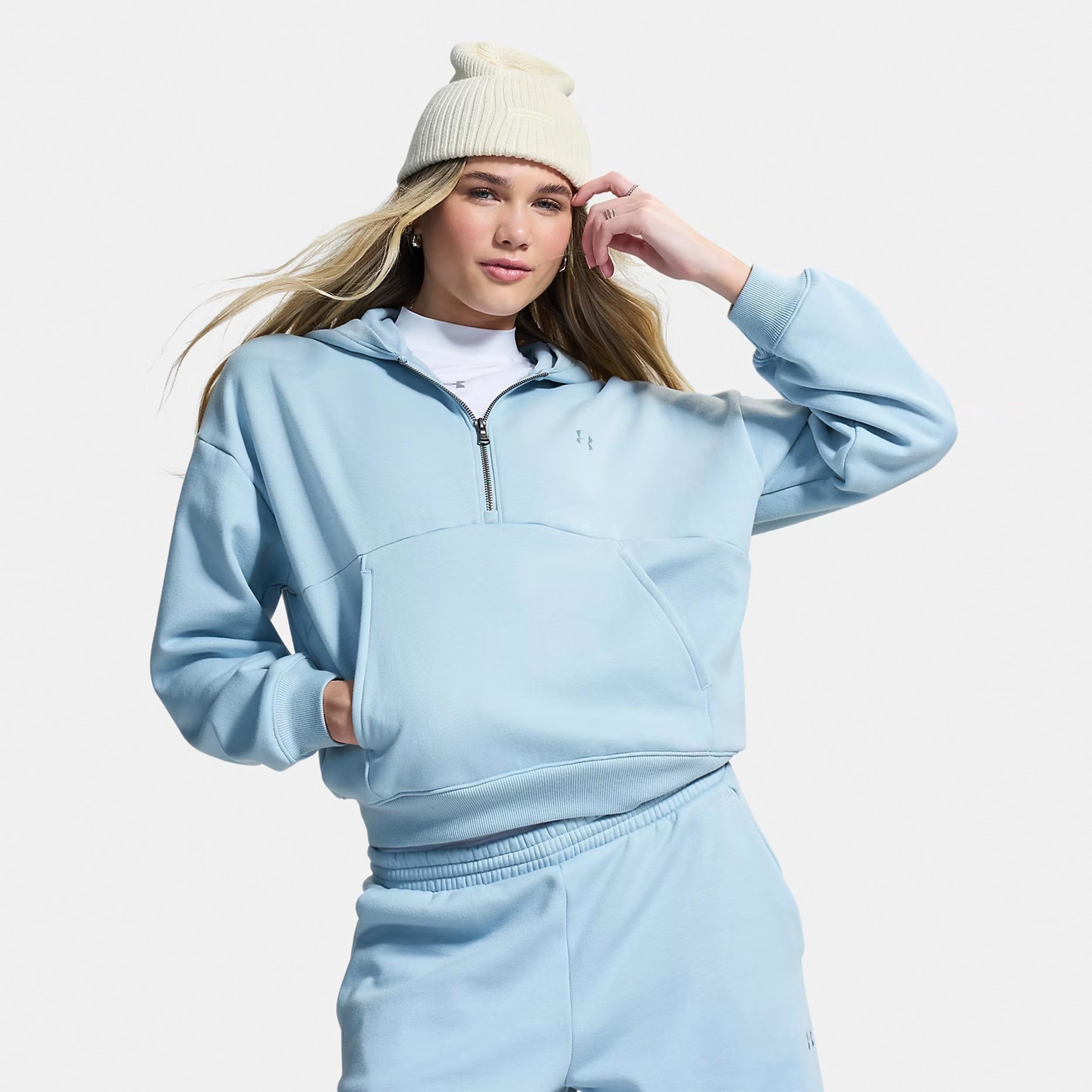 Under Armour Icon Fleece Halfzip Sudadera con capucha Mujeres - azul, azul-gris