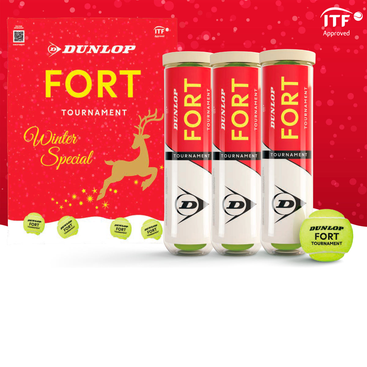 Dunlop Fort Tournament Christmas Special 3 botes de 4 pelotas