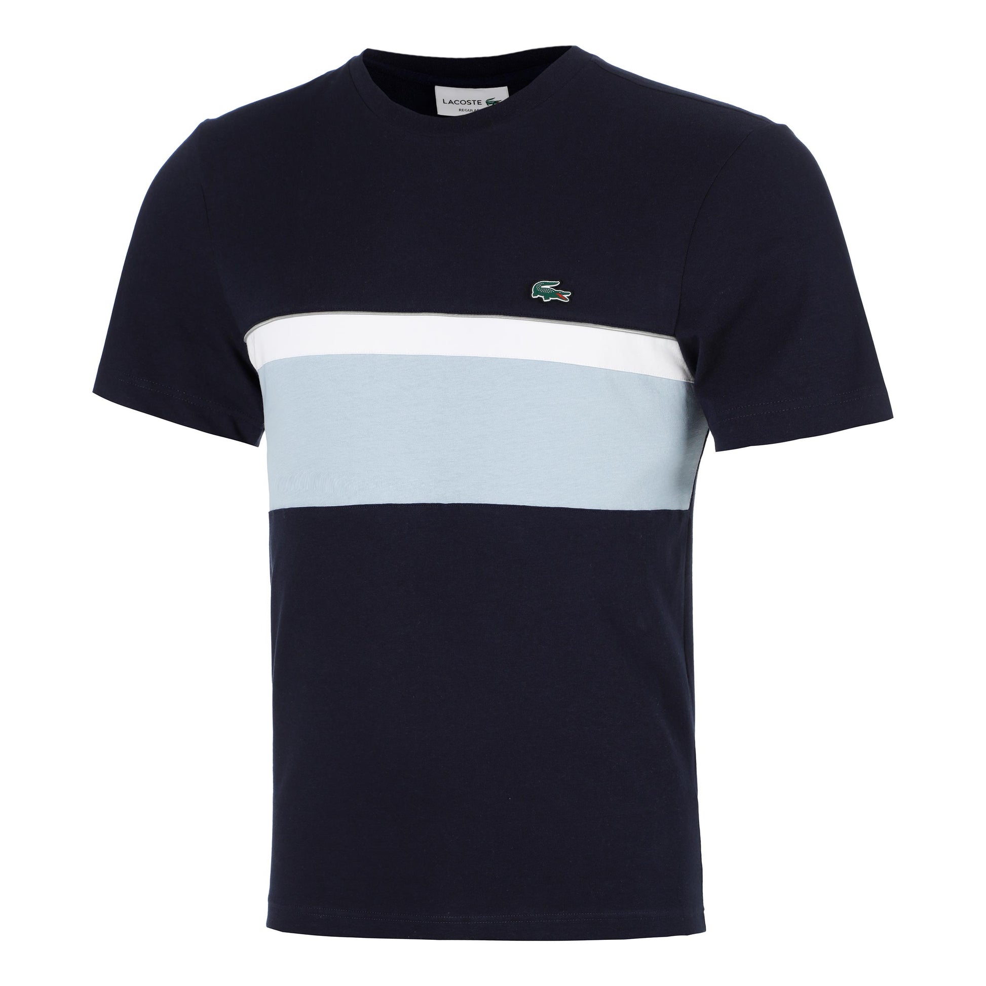 Lacoste Colorblock Camiseta de manga corta Hombres - azul oscuro, blanco