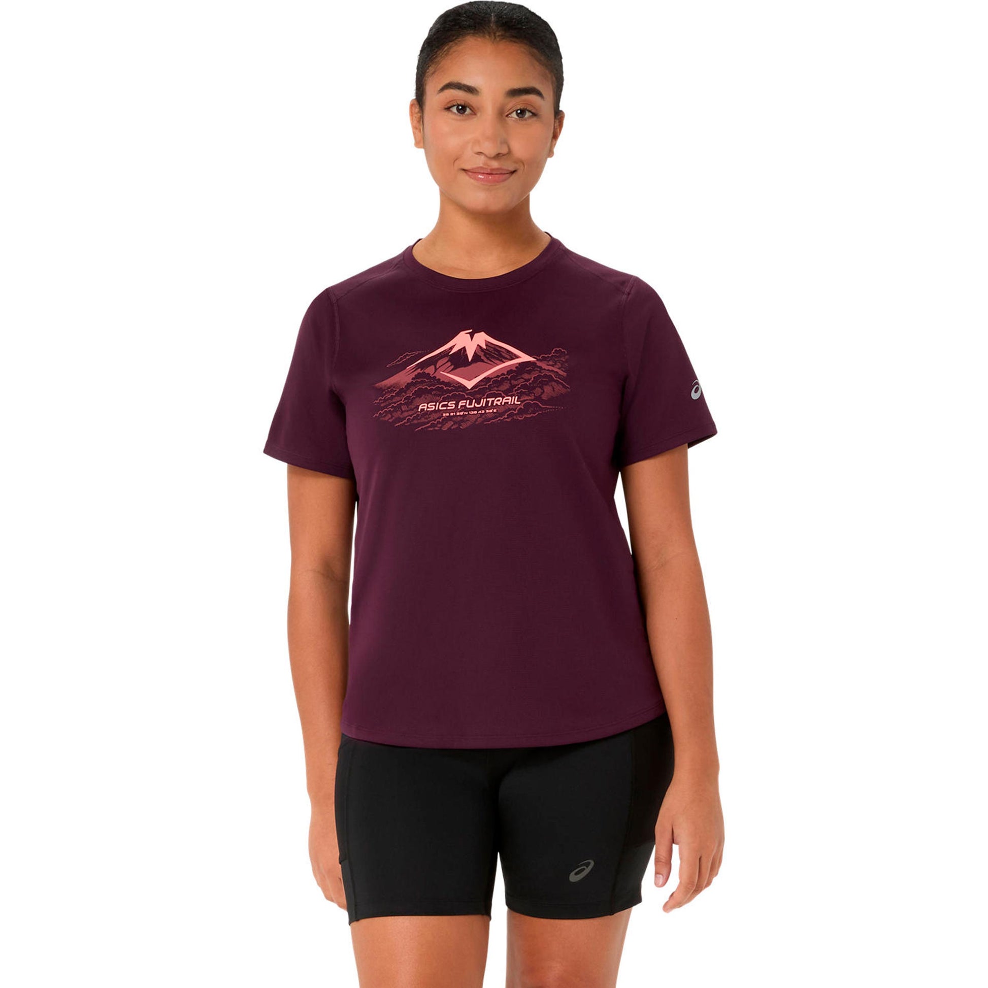 ASICS Fujitrail Logo  Camiseta de running Mujeres - rojo vino