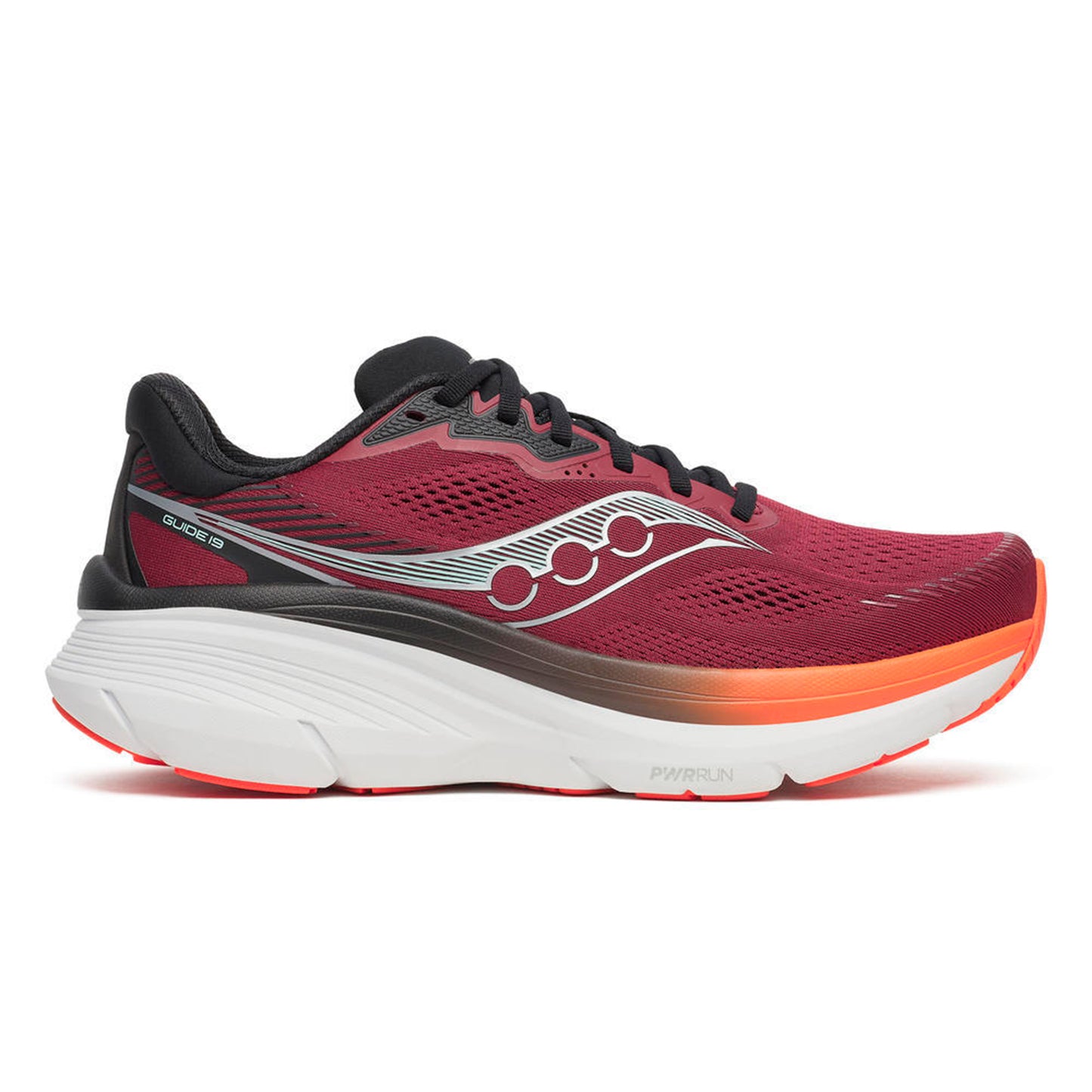 Saucony Guide 19 Zapatilla de estabilidad Hombres-rojo vino, naranja