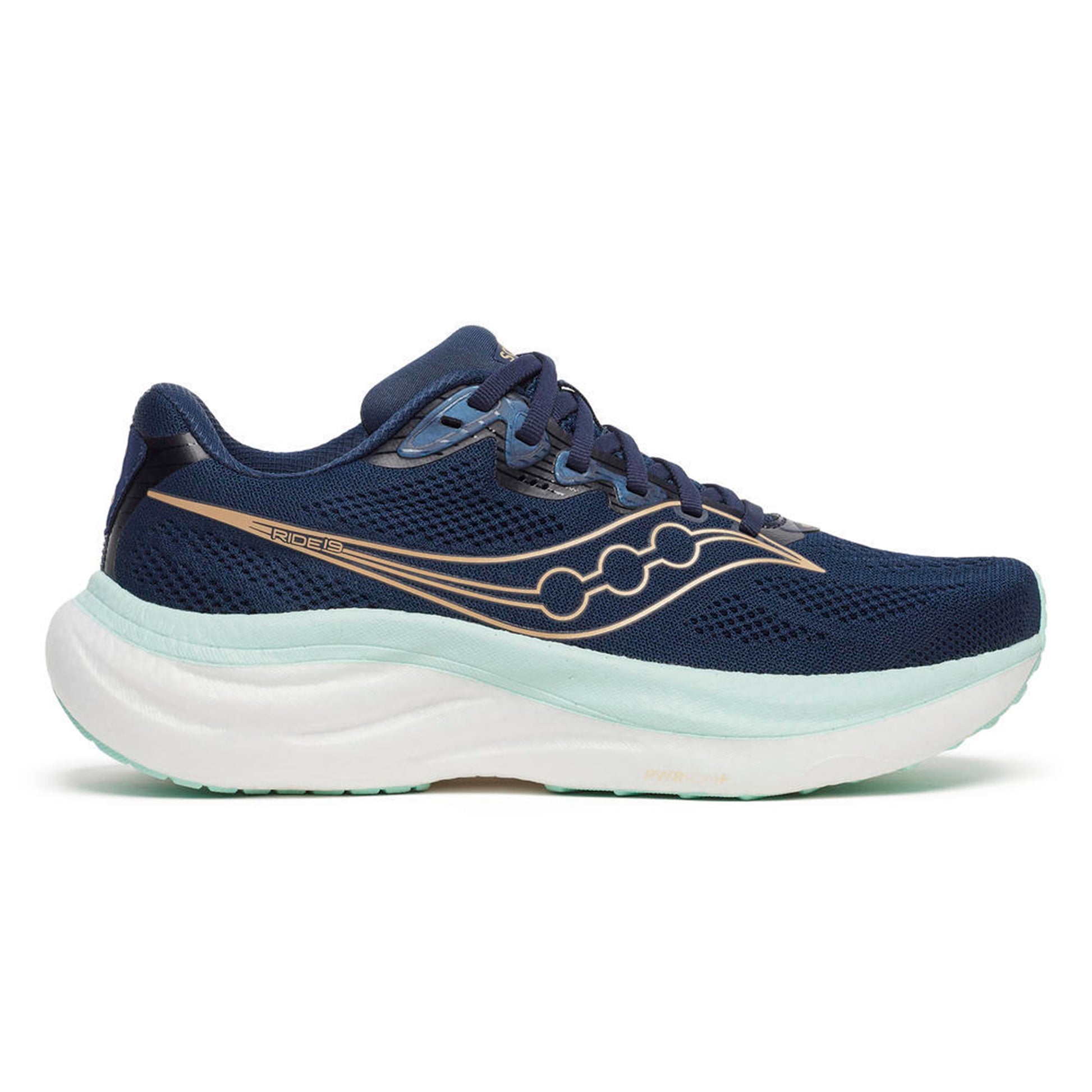Saucony Ride 19 Zapatilla neutral Mujeres-azul oscuro, blanco