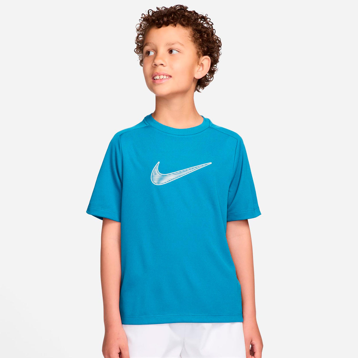 Nike Dri-Fit Multi  Camiseta de manga corta Chicos - turquesa, blanco