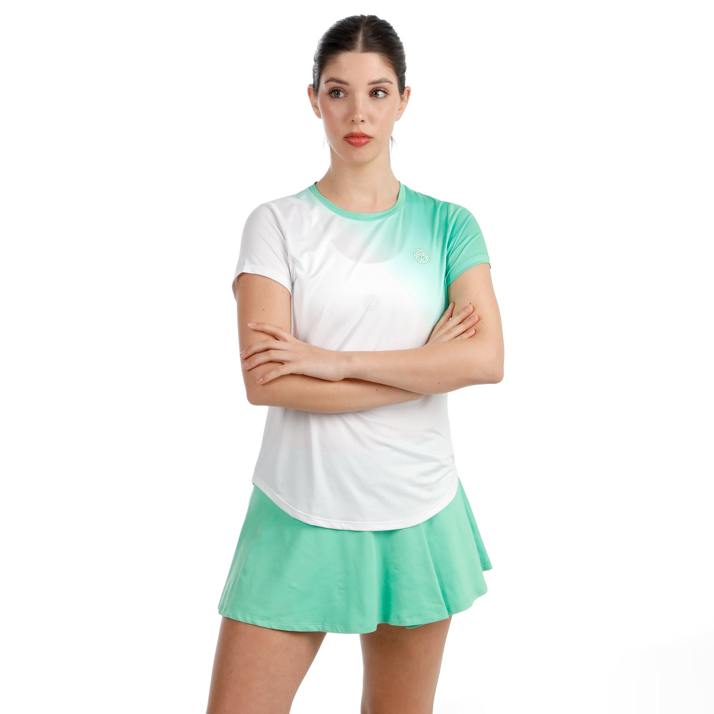 BIDI BADU Crew Fade 2.0 Camiseta de manga corta Mujeres-verde, blanco