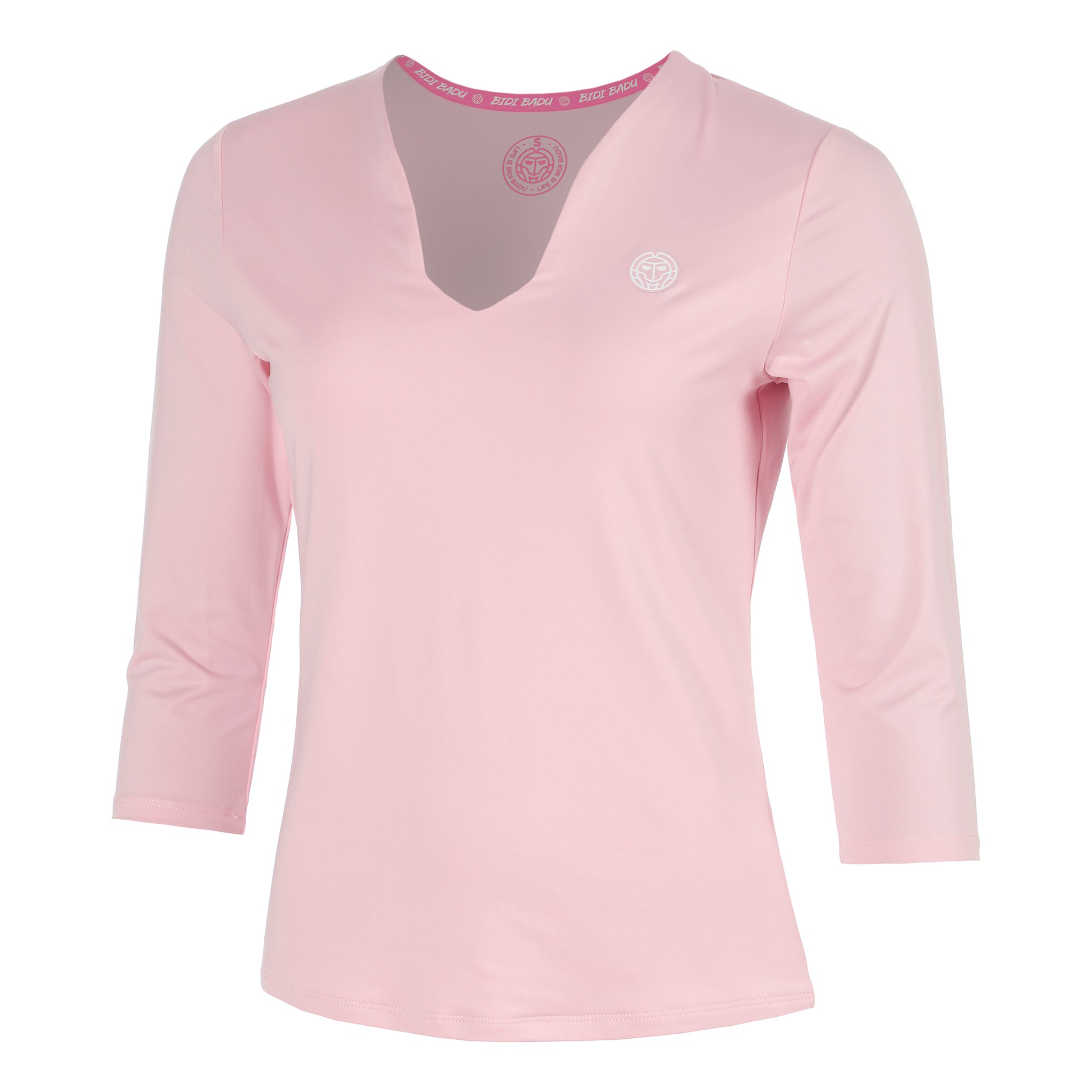 BIDI BADU Hey Laguna V-Neck Camiseta de manga larga Mujeres-rosa viejo