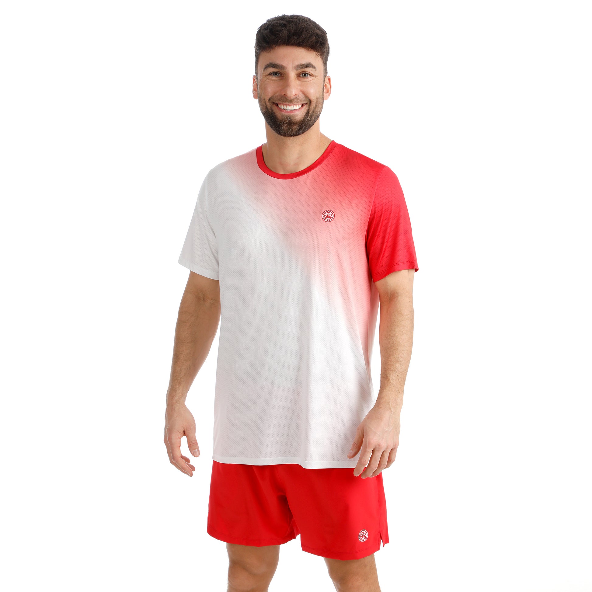 BIDI BADU Crew 2.0 Camiseta de manga corta Hombres-rojo, blanco