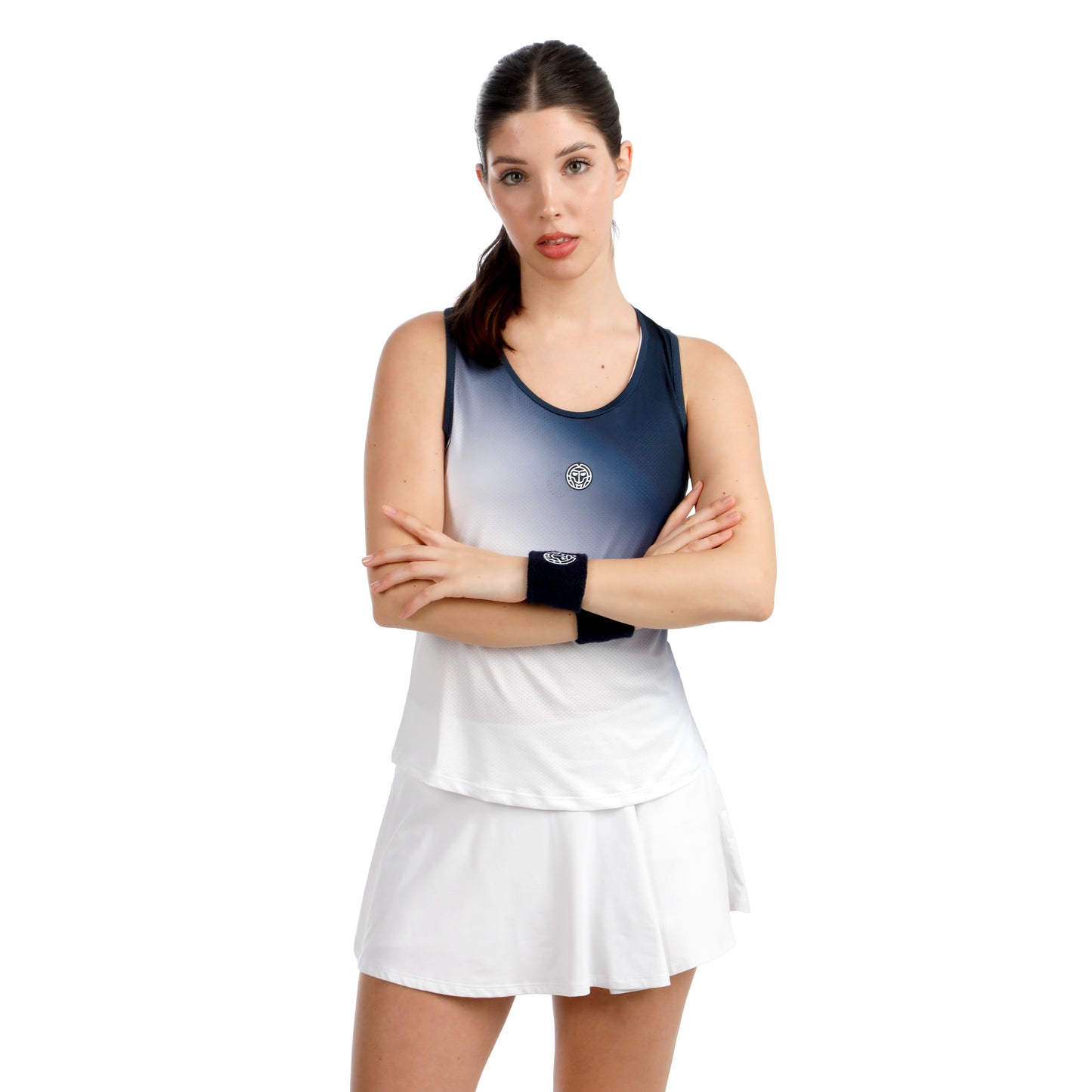 BIDI BADU Crew Racerback Camiseta de tirantes Mujeres-azul oscuro, blanco