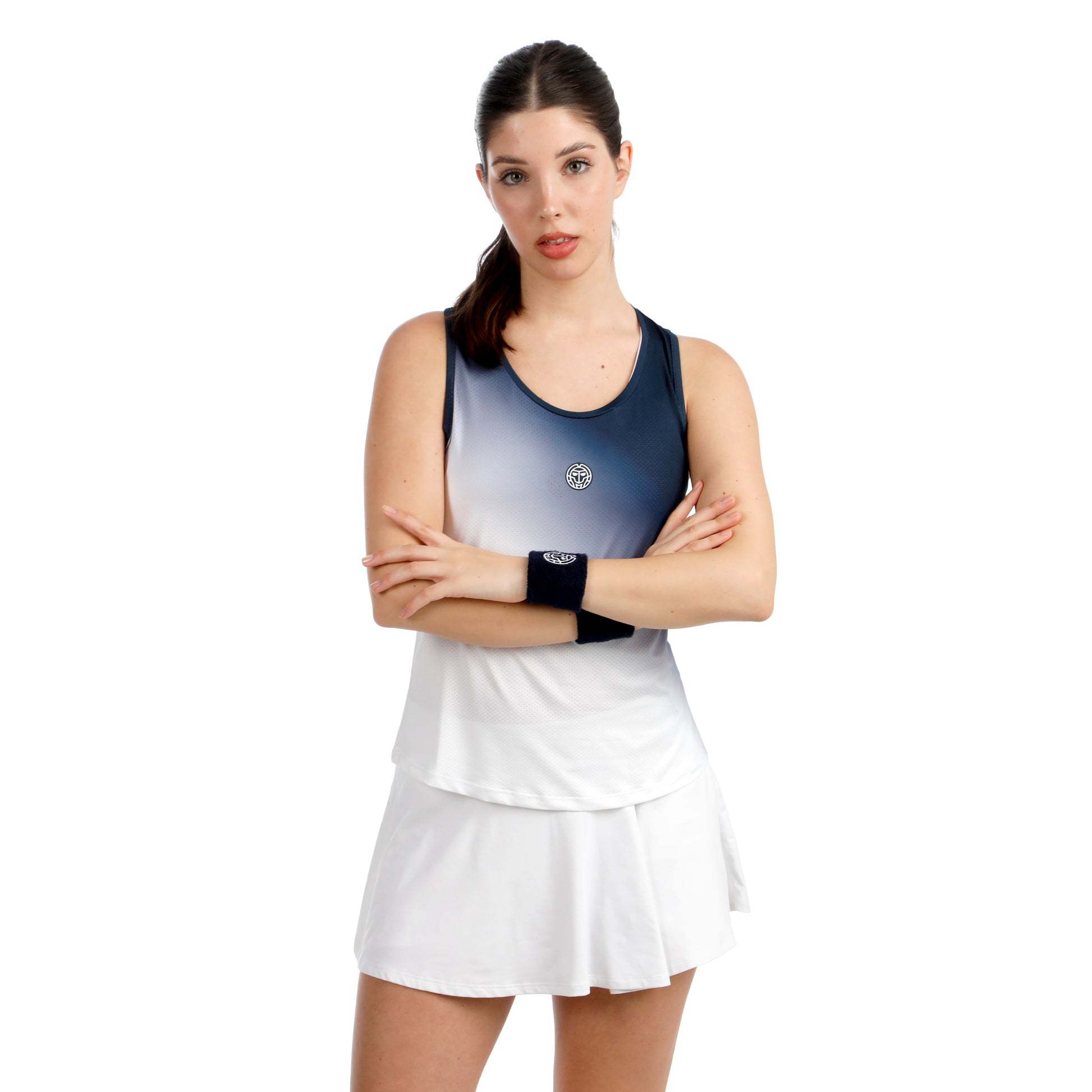 BIDI BADU Crew Racerback Camiseta de tirantes Mujeres-azul oscuro, blanco