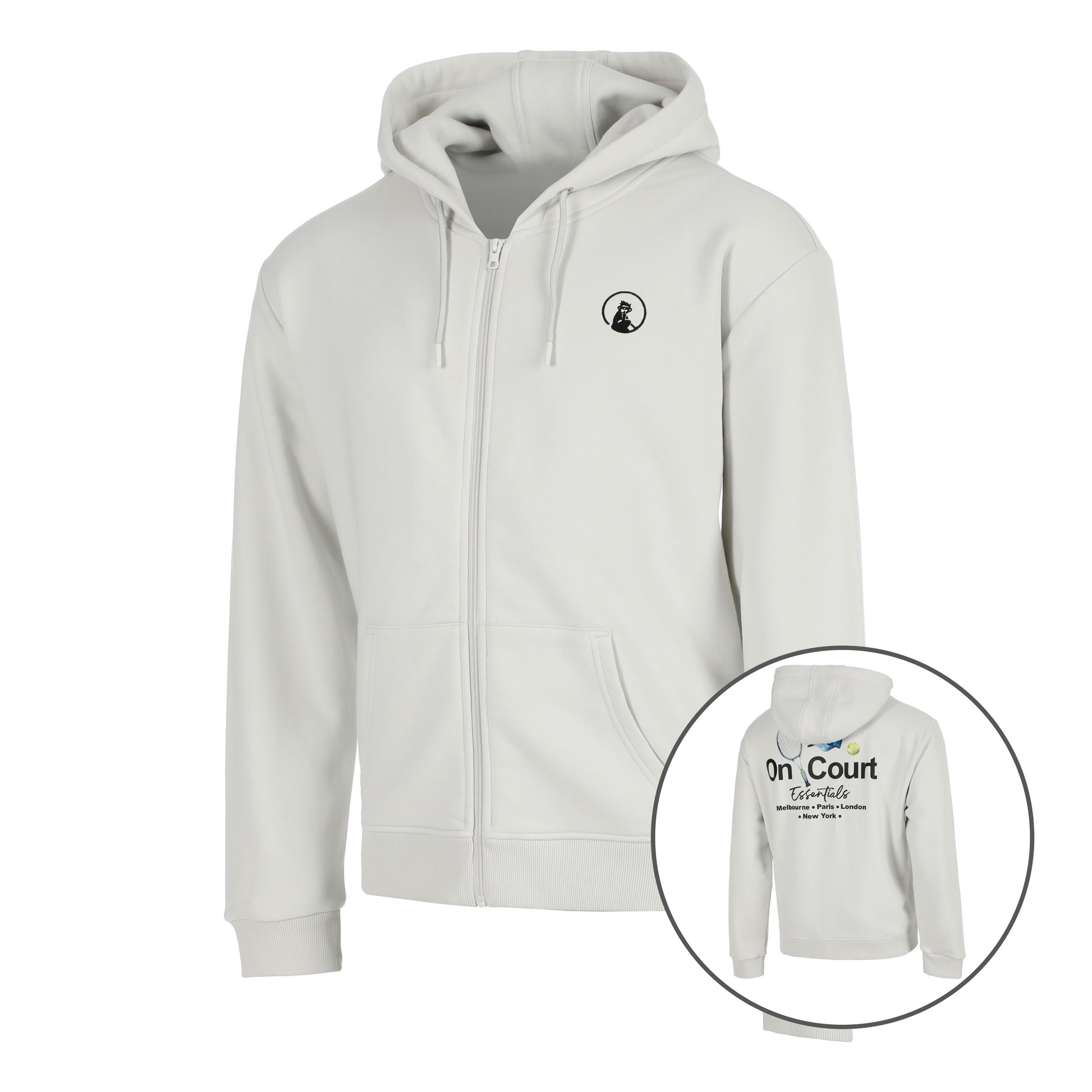 Quiet Please Crush On Court Essentials Sudadera con cremallera Hombres-gris claro, negro
