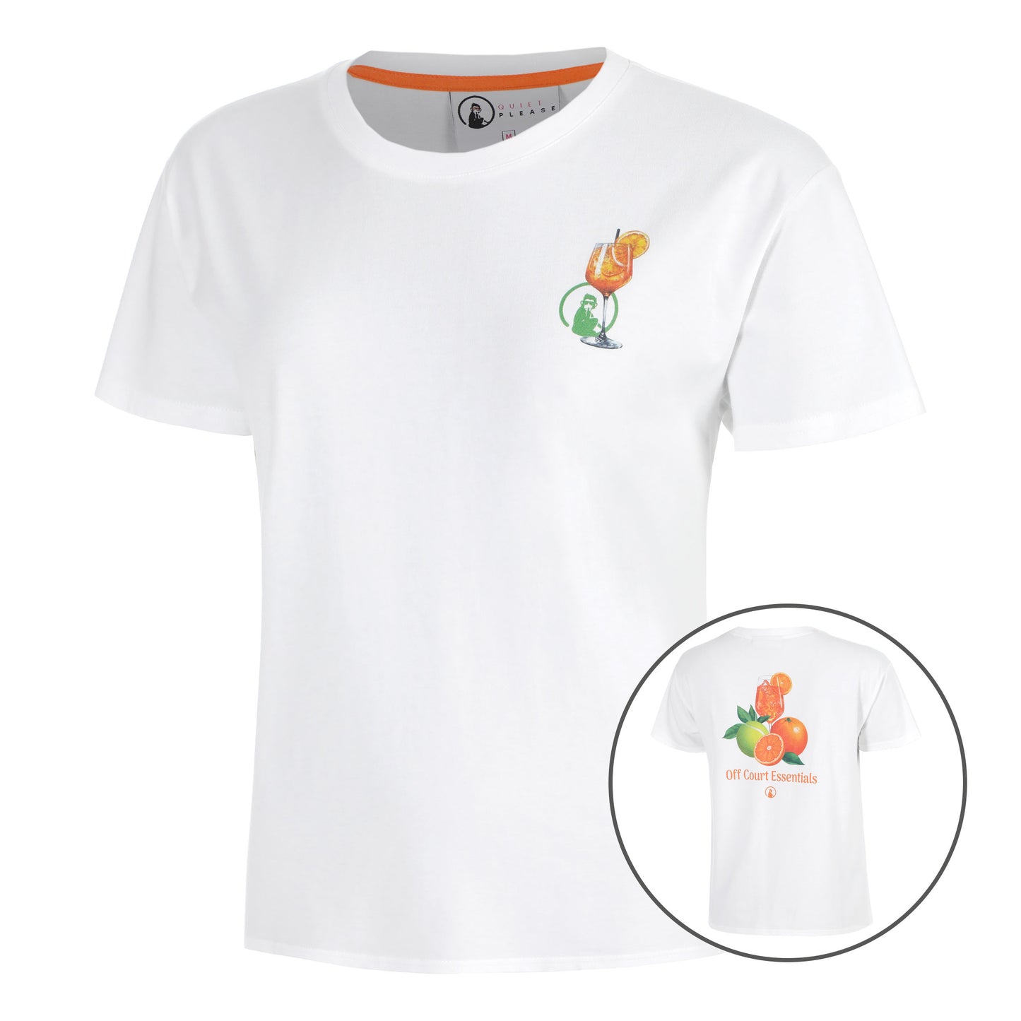 Quiet Please Joy Off Court Essentials Camiseta de manga corta Mujeres-blanco, verde