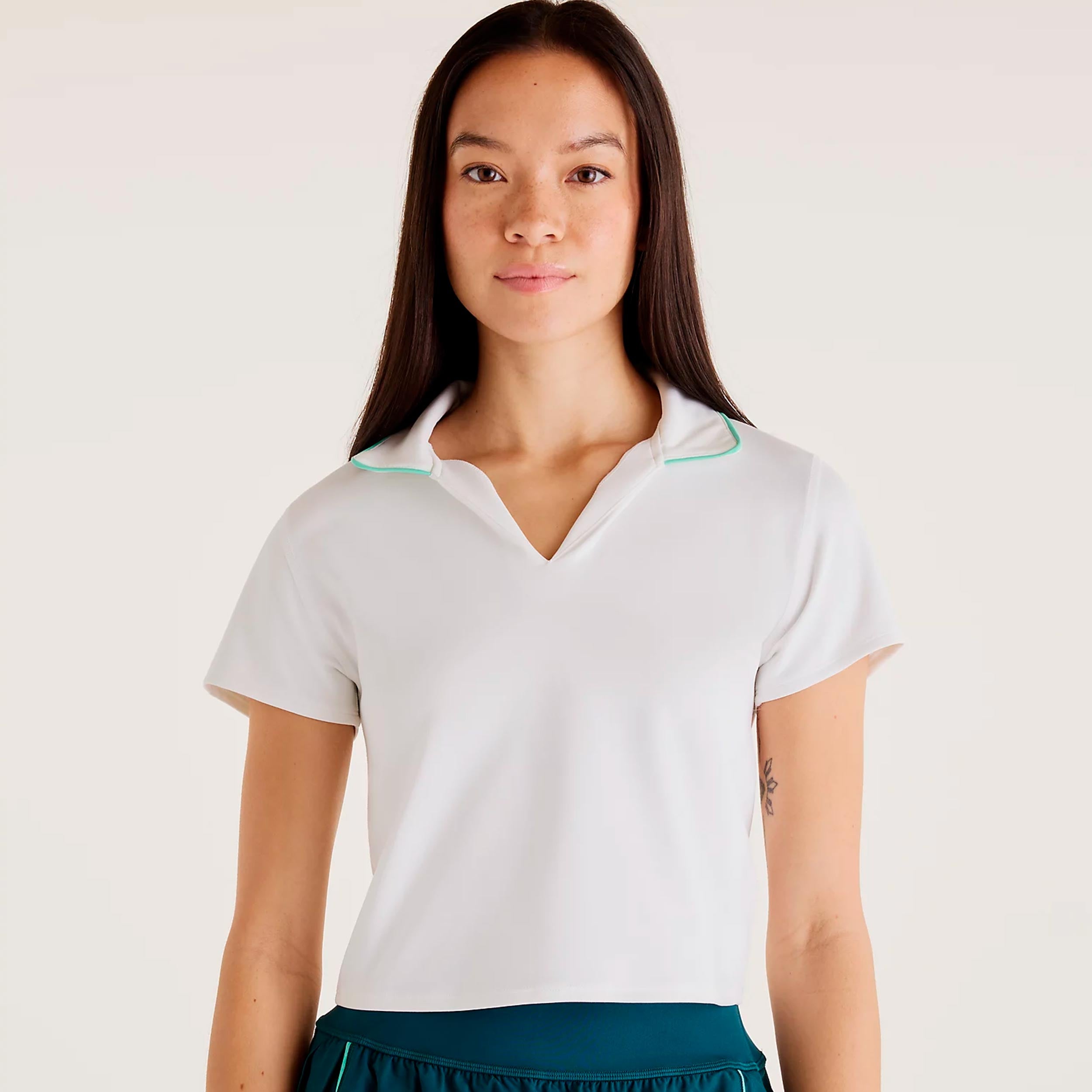 New Balance Tournament Camiseta de manga corta Mujeres-blanco, verde