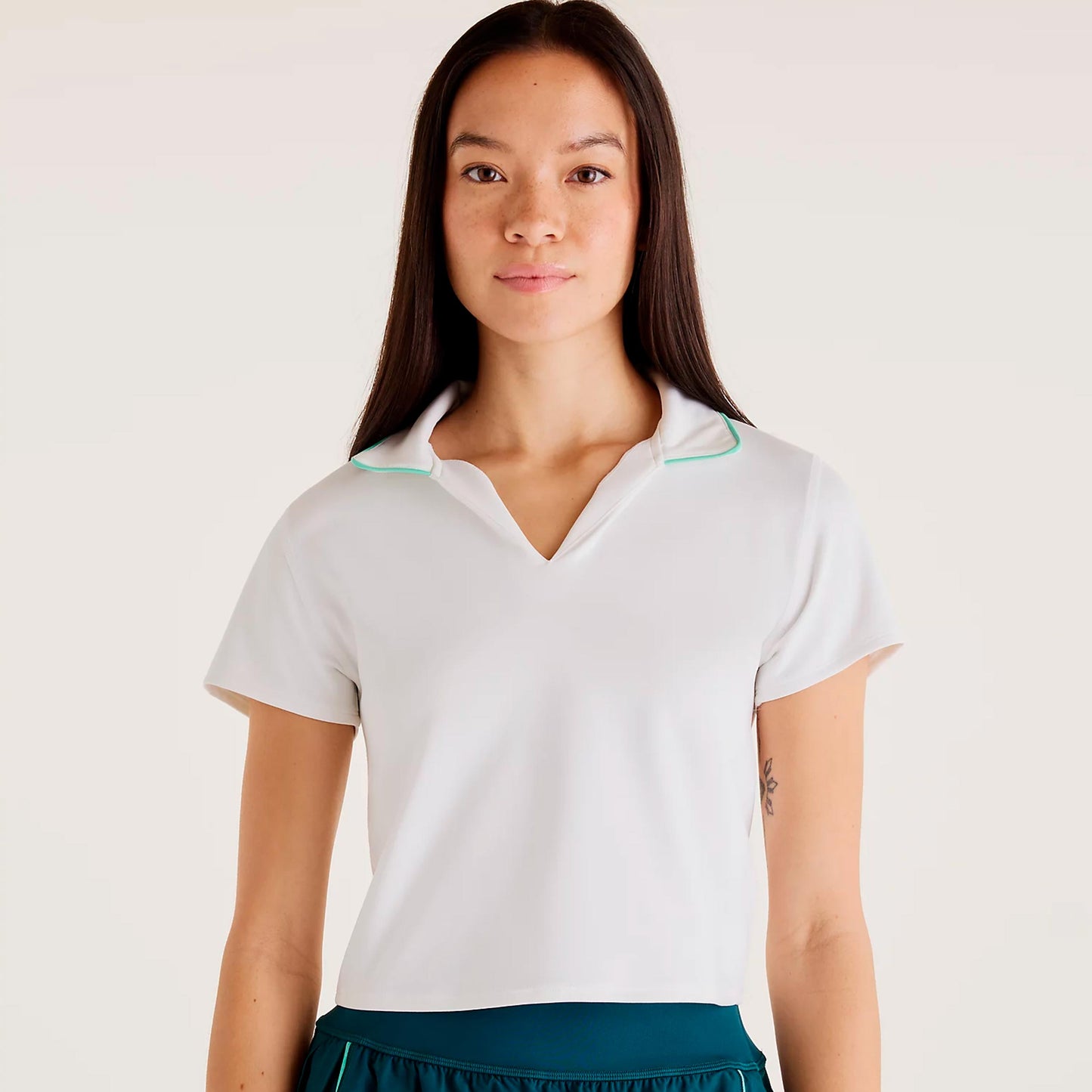 New Balance Tournament Camiseta de manga corta Mujeres-blanco, verde