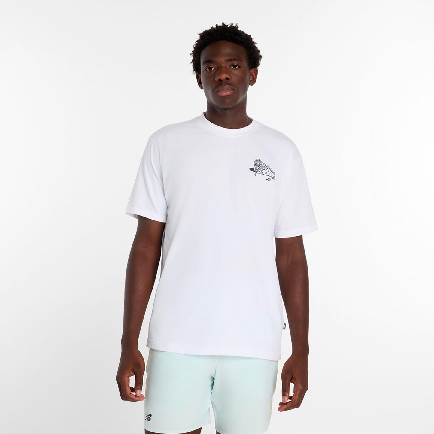 New Balance Tennis Graphic T Shirt Camiseta de manga corta Hombres-blanco, negro