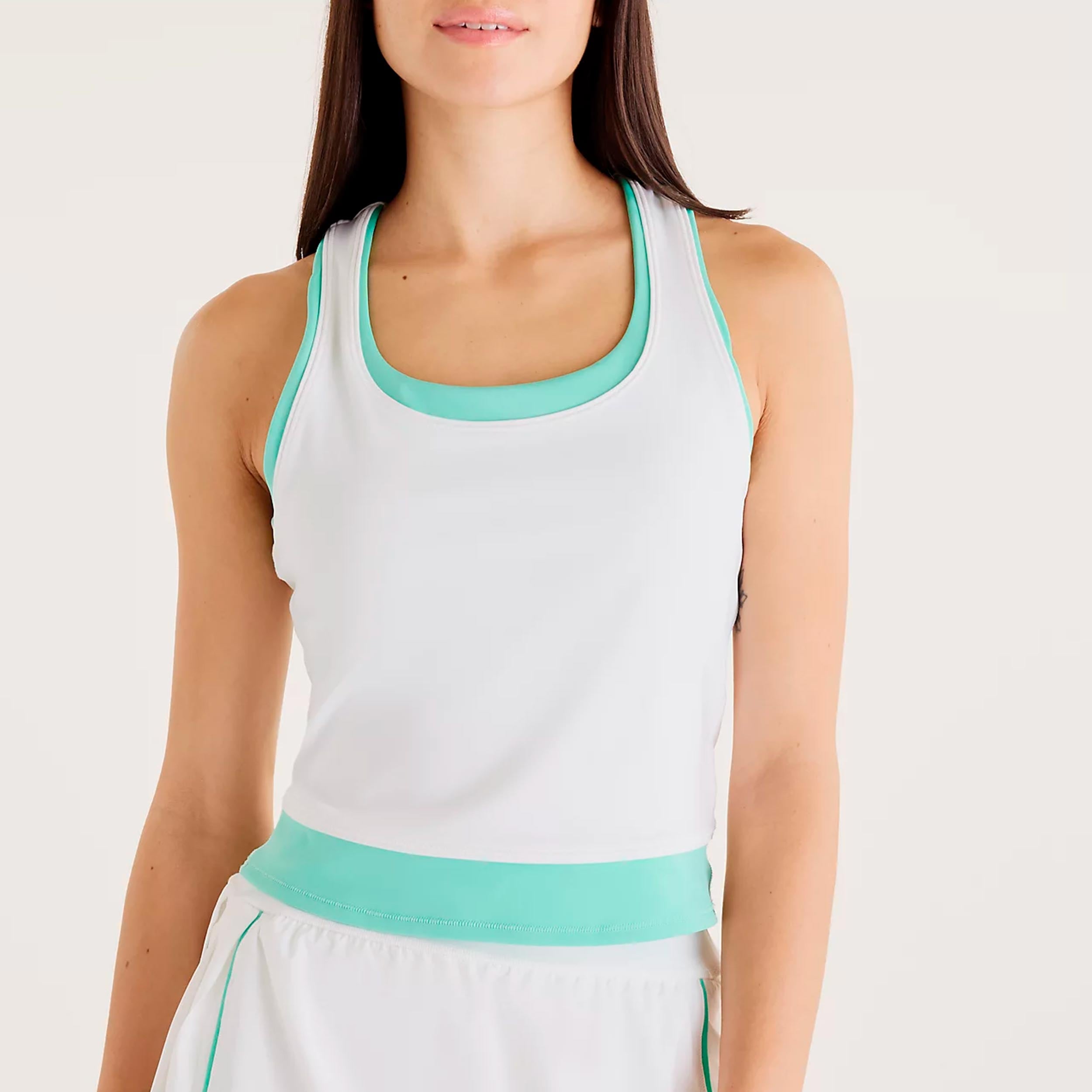 New Balance Tournament Novelty Camiseta de tirantes Mujeres-blanco, verde