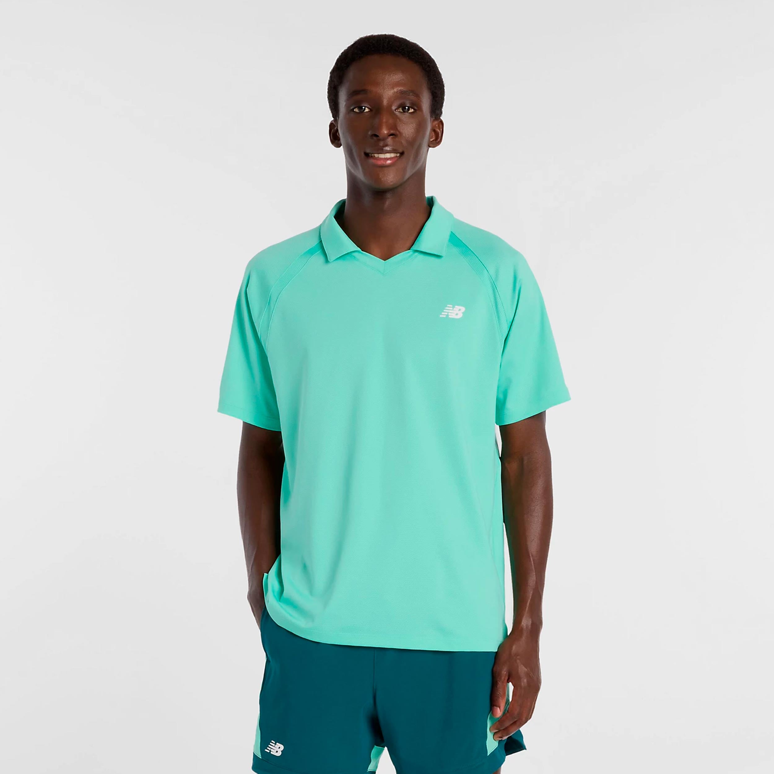 New Balance Tournament Camiseta de manga corta Hombres-mint, blanco