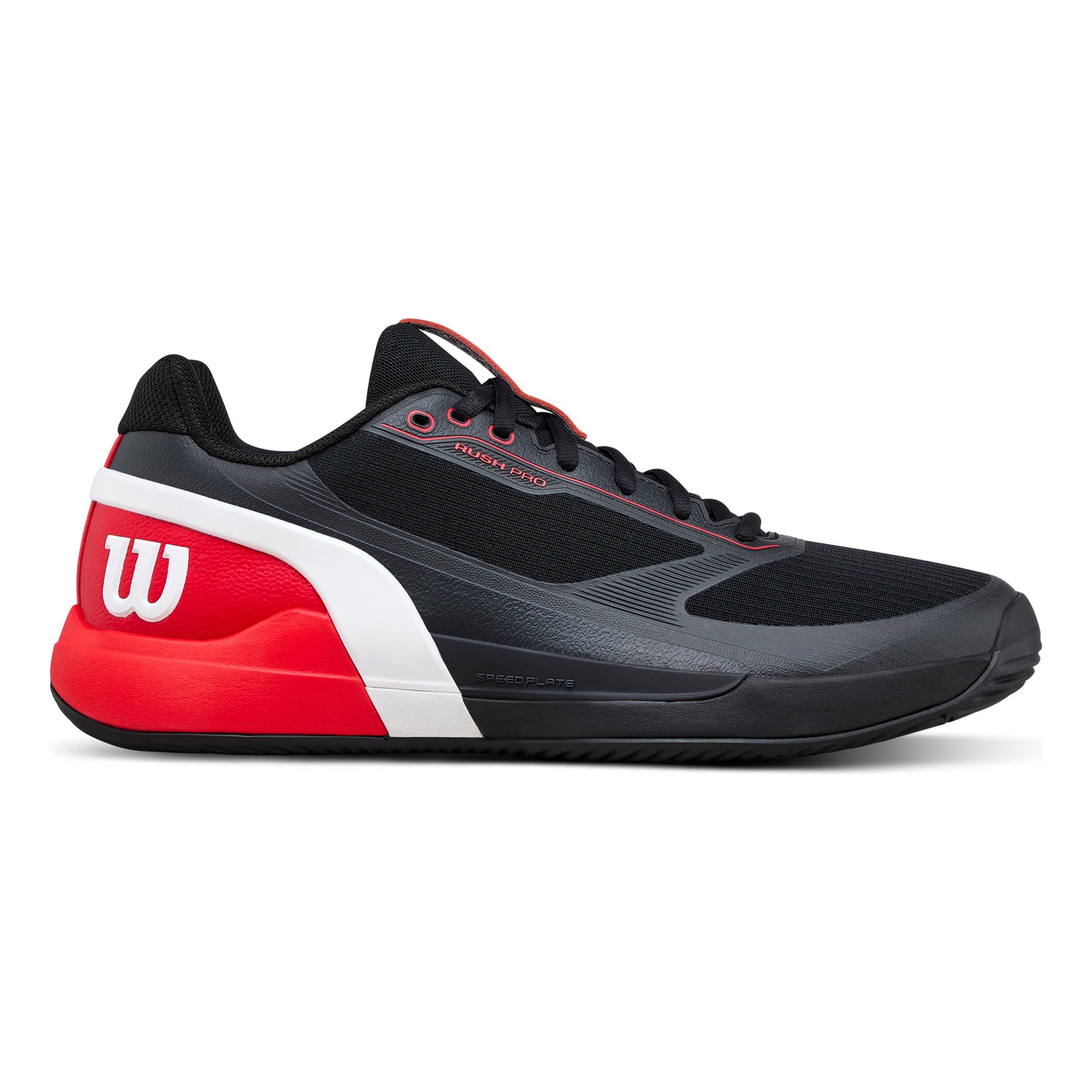 Wilson Rush Pro 5 Padel Zapatilla de pádel Hombres-negro, rojo