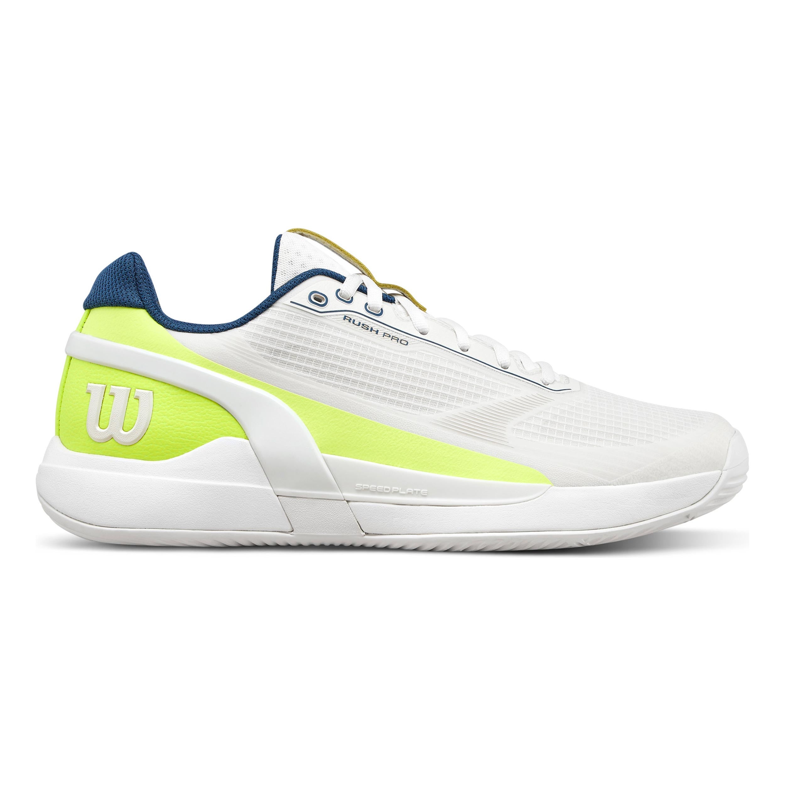 Wilson Rush Pro 5 Padel Zapatilla de pádel Hombres - blanco, amarillo neón
