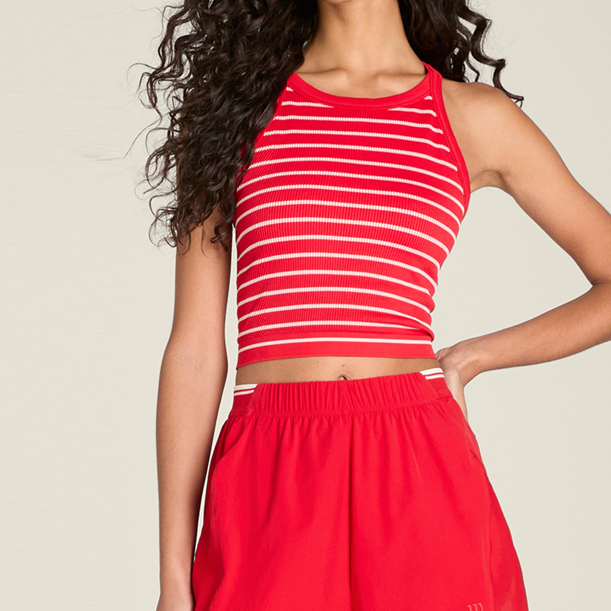 Wilson On The Daily Camiseta de tirantes Mujeres - rojo, blanco