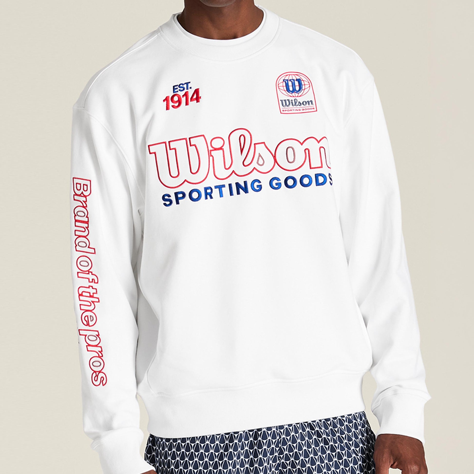 Wilson Playstate French Terry Sudadera Hombres - blanco, rojo