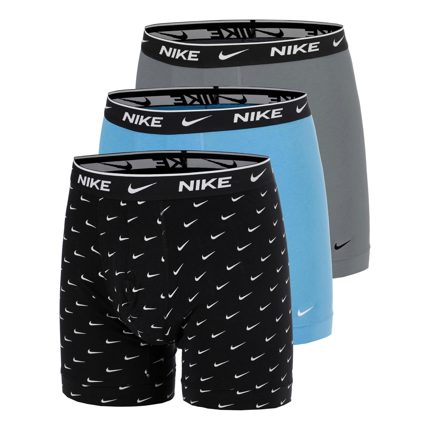 Nike Essential Cotton Stretch Calzoncillos tipo bóxer Pack de 3 Hombres - negro, gris