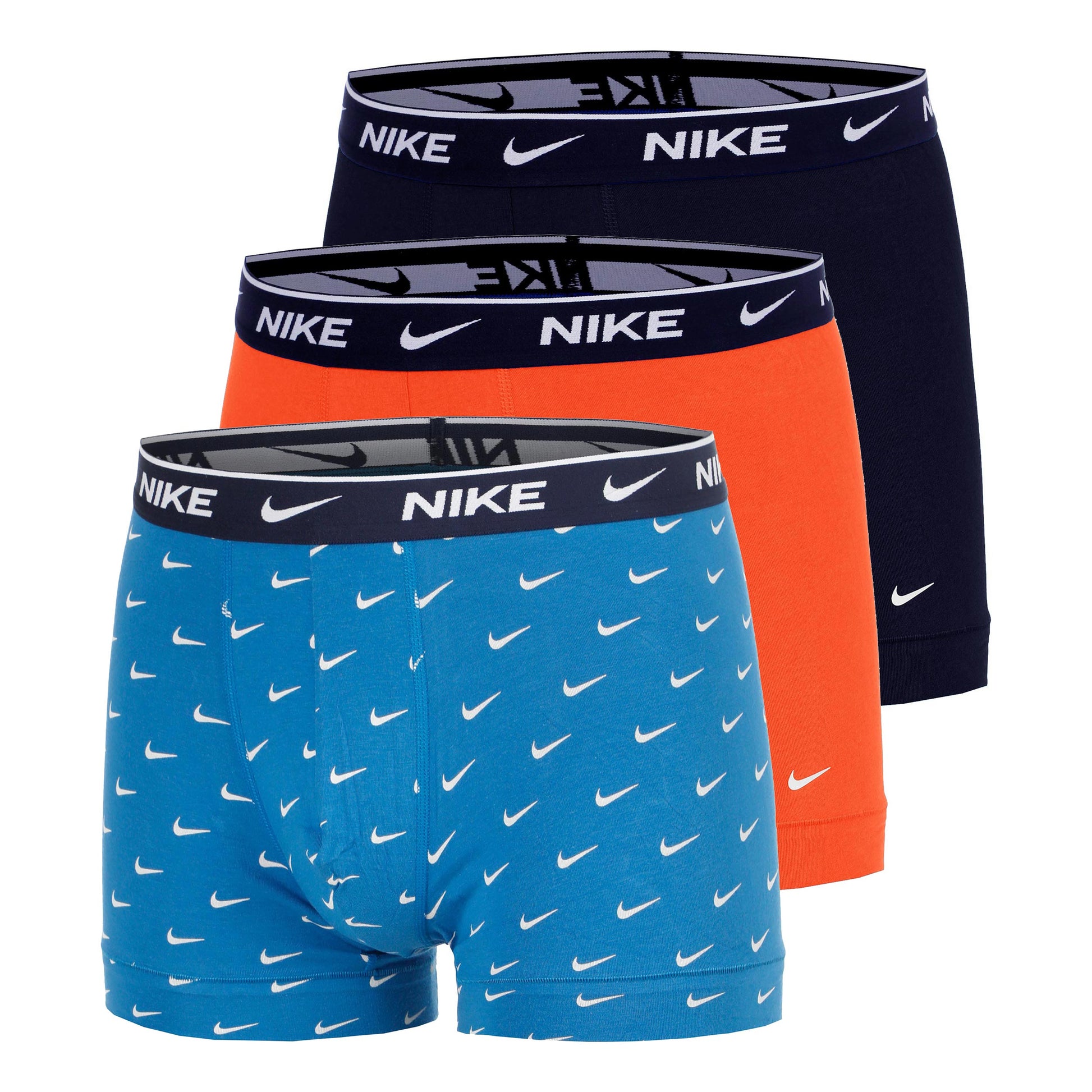 Nike Essential Cotton Stretch Trunk Calzoncillos tipo bóxer Pack de 3 Hombres - azul claro, naranja