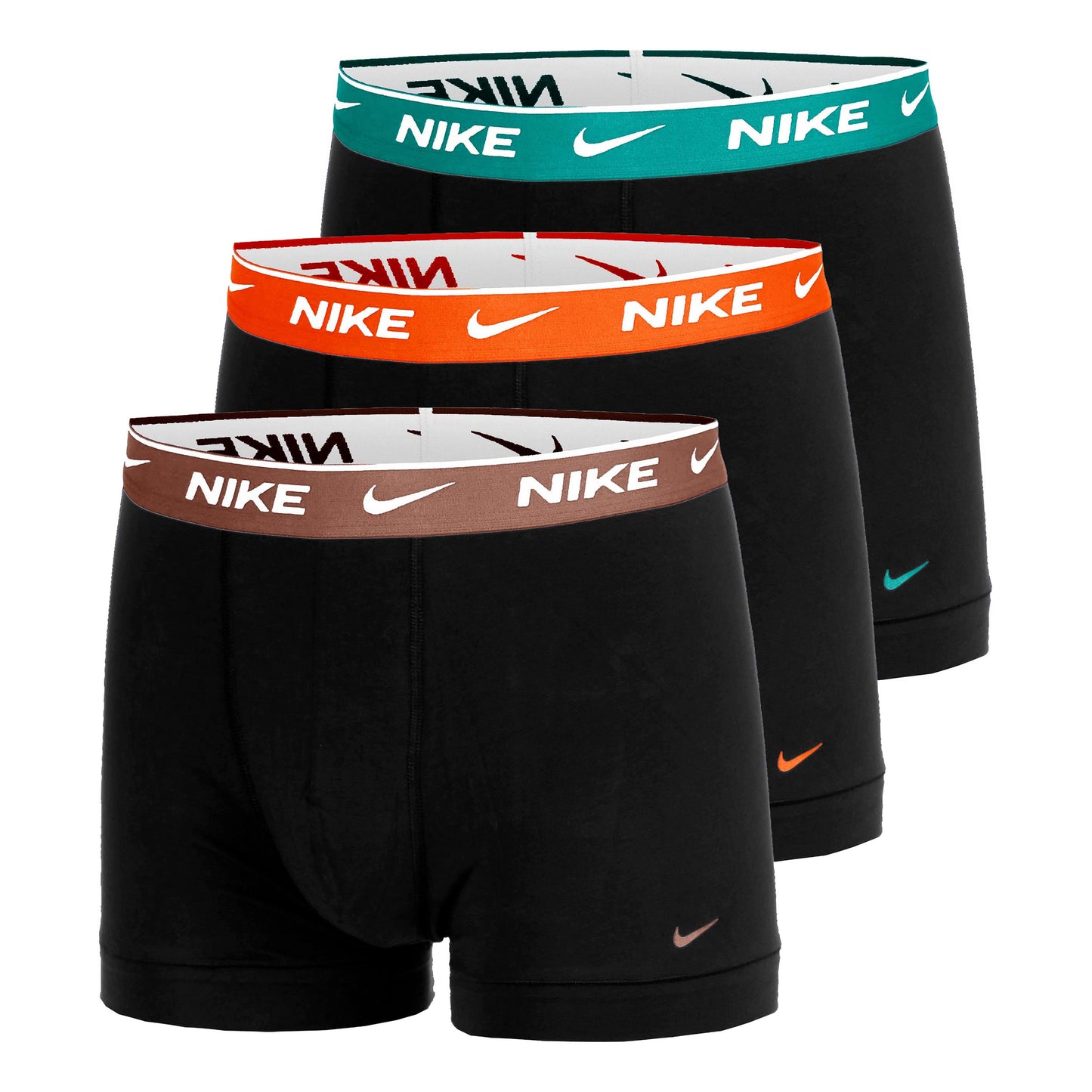 Nike Essential Cotton Stretch Trunk Calzoncillos tipo bóxer Pack de 3 Hombres - negro, naranja